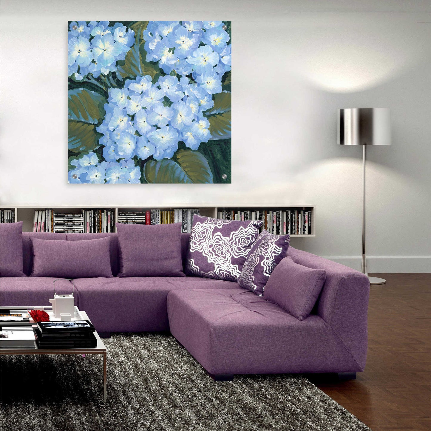 Epic Art 'Blue Hydrangeas I' by Tim O'Toole, Acrylic Glass Wall Art,36x36