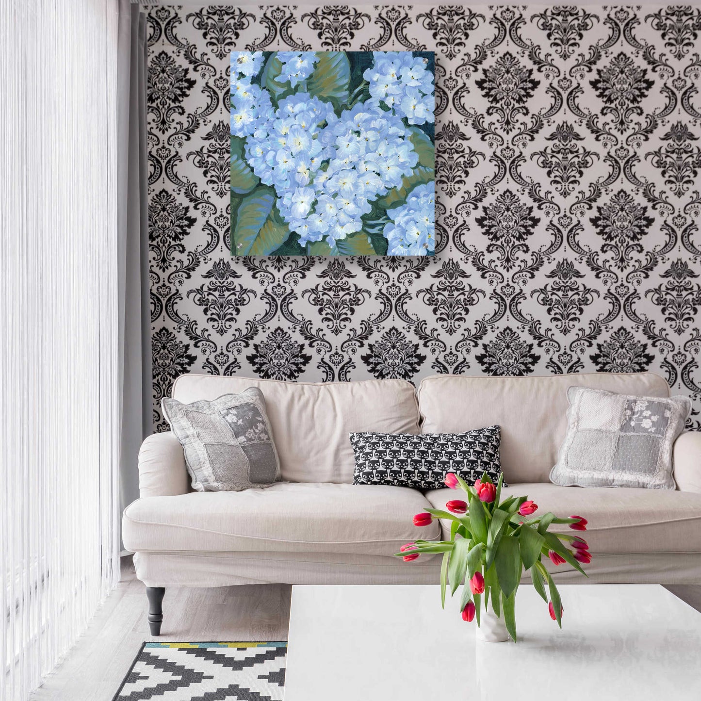 Epic Art 'Blue Hydrangeas II' by Tim O'Toole, Acrylic Glass Wall Art,24x24