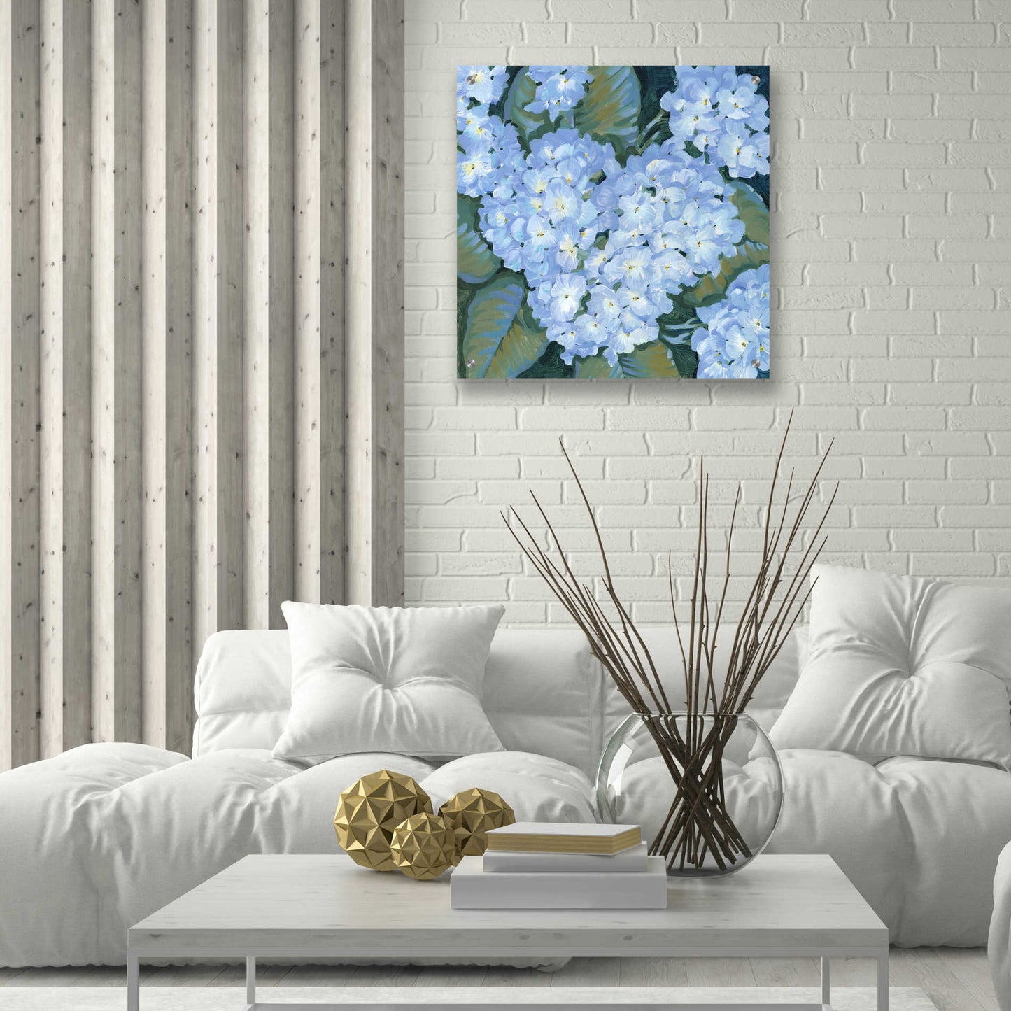 Epic Art 'Blue Hydrangeas II' by Tim O'Toole, Acrylic Glass Wall Art,24x24