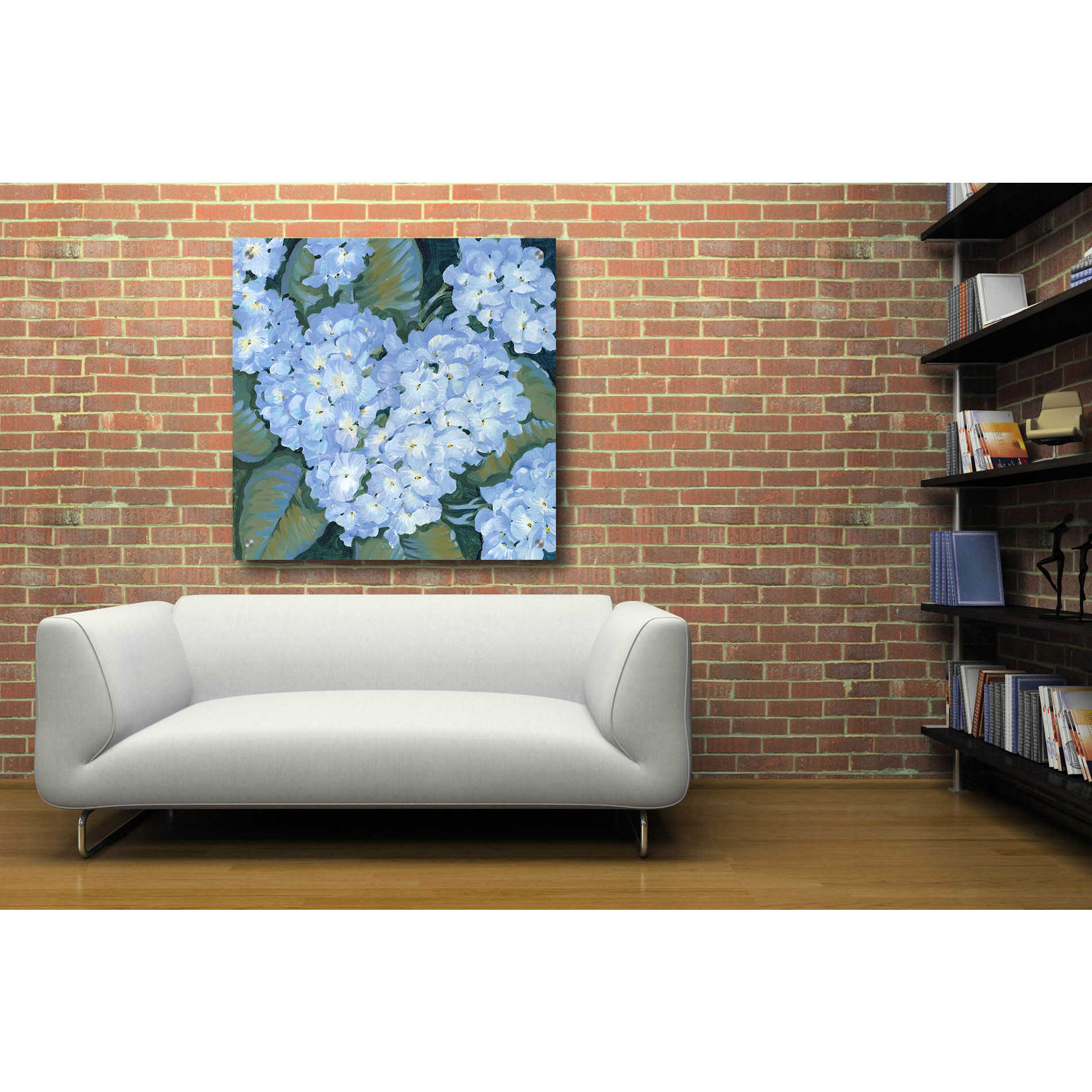 Epic Art 'Blue Hydrangeas II' by Tim O'Toole, Acrylic Glass Wall Art,36x36