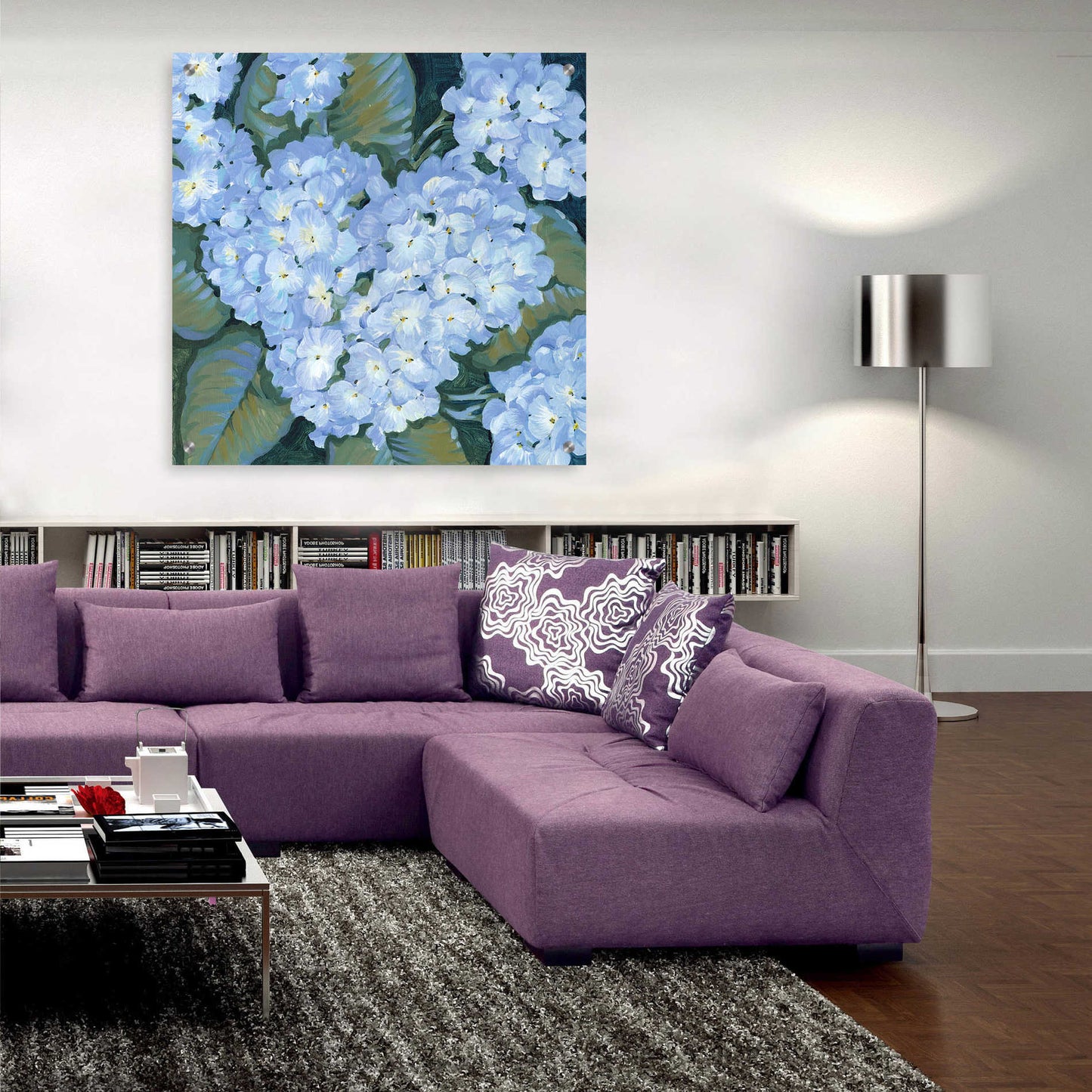 Epic Art 'Blue Hydrangeas II' by Tim O'Toole, Acrylic Glass Wall Art,36x36