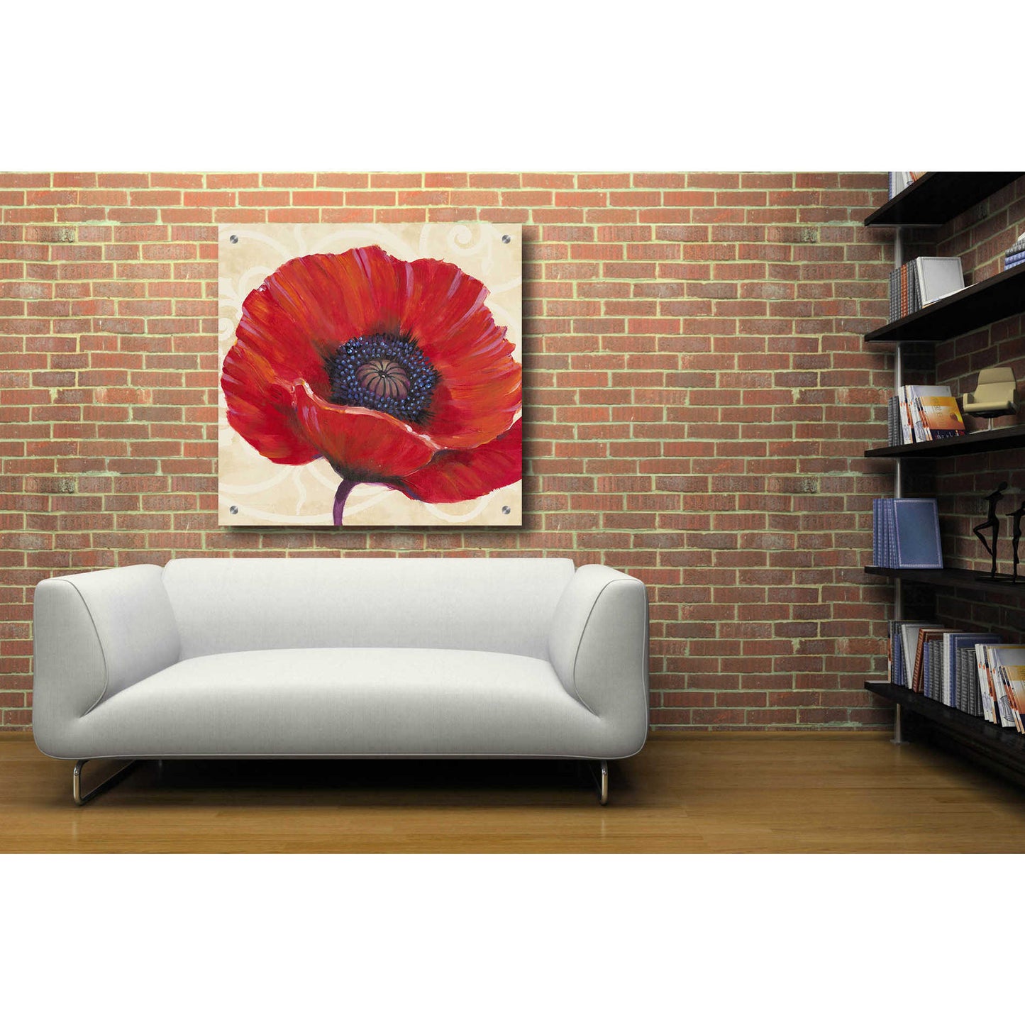 Epic Art 'Red Poppy I' by Tim O'Toole, Acrylic Glass Wall Art,36x36