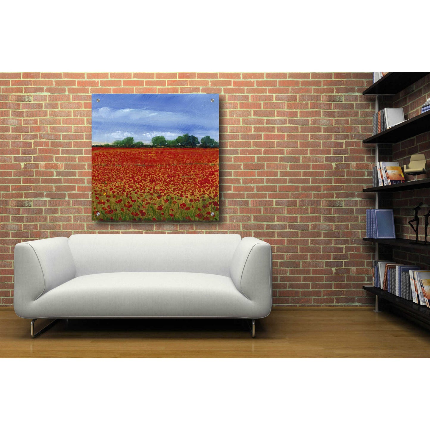 Epic Art 'Field of Poppies II' by Tim O'Toole, Acrylic Glass Wall Art,36x36