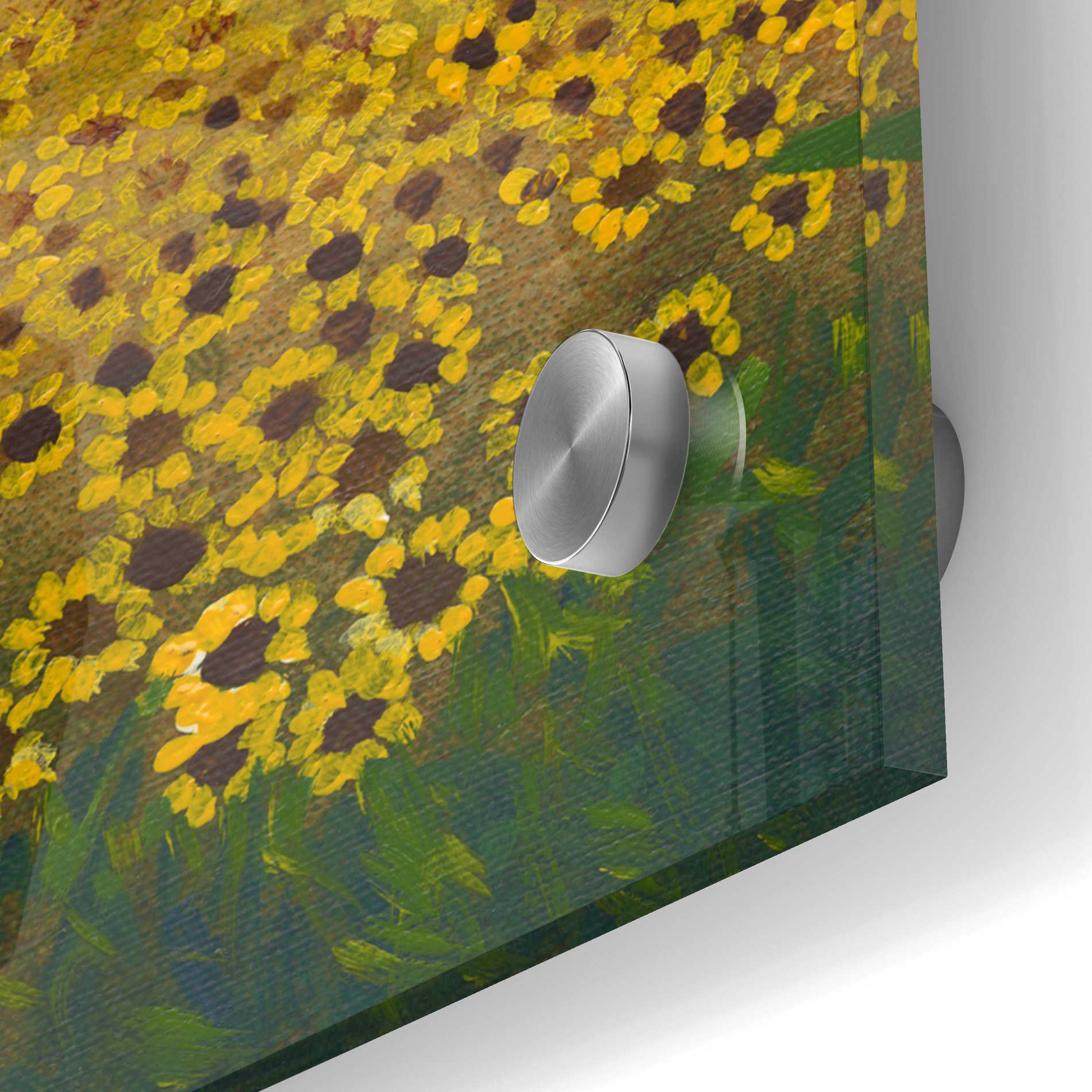 Epic Art 'Field of Sunflowers II' by Tim O'Toole, Acrylic Glass Wall Art,24x24