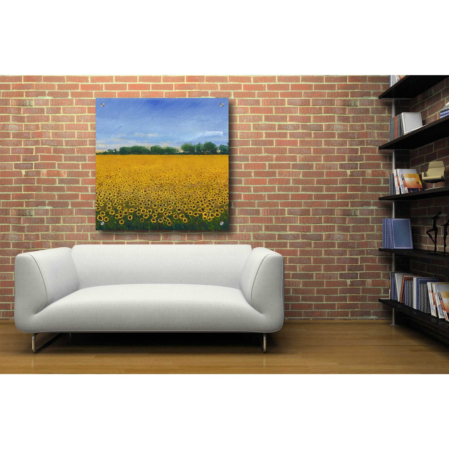 Epic Art 'Field of Sunflowers II' by Tim O'Toole, Acrylic Glass Wall Art,36x36