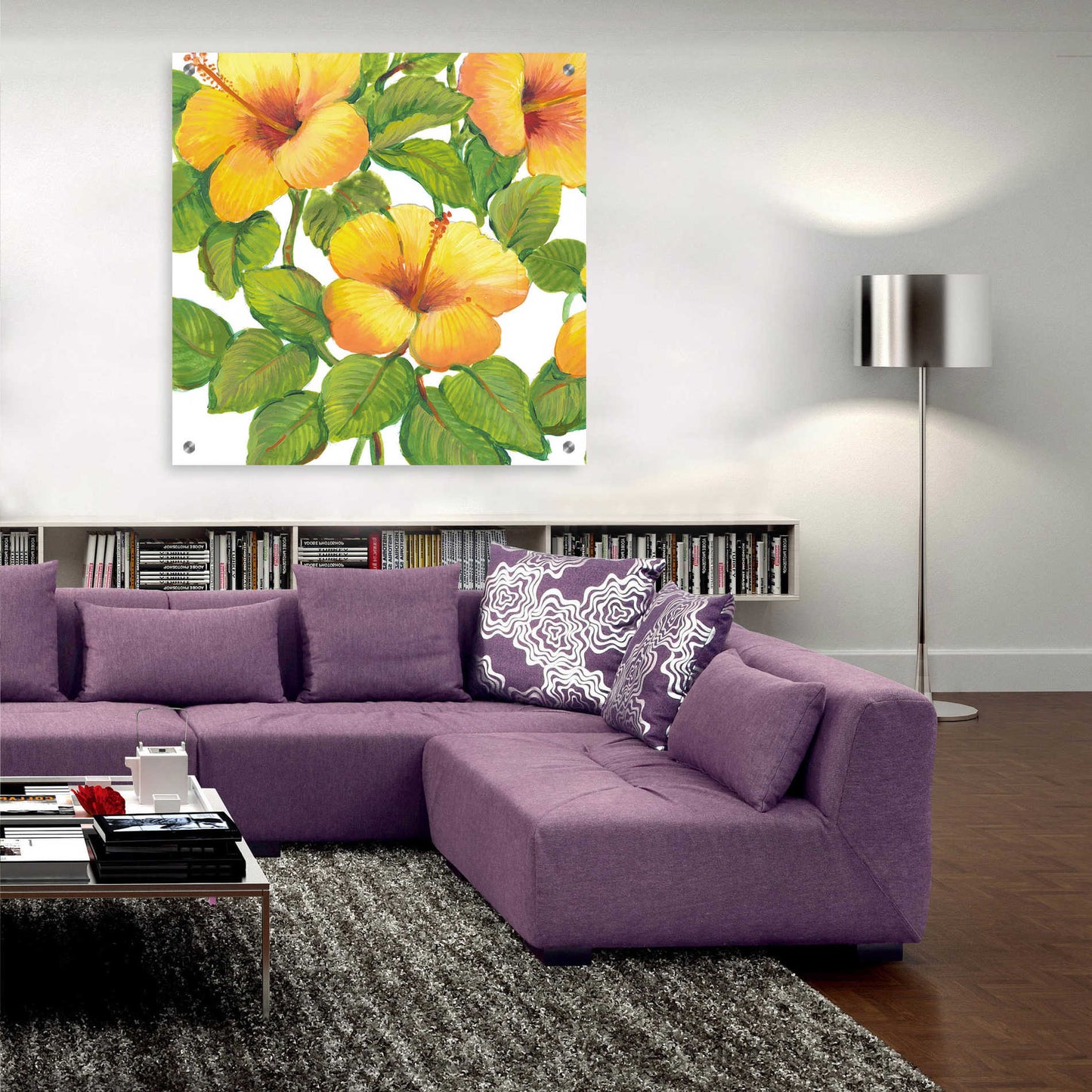 Epic Art 'Watercolor Hibiscus III' by Tim O'Toole, Acrylic Glass Wall Art,36x36