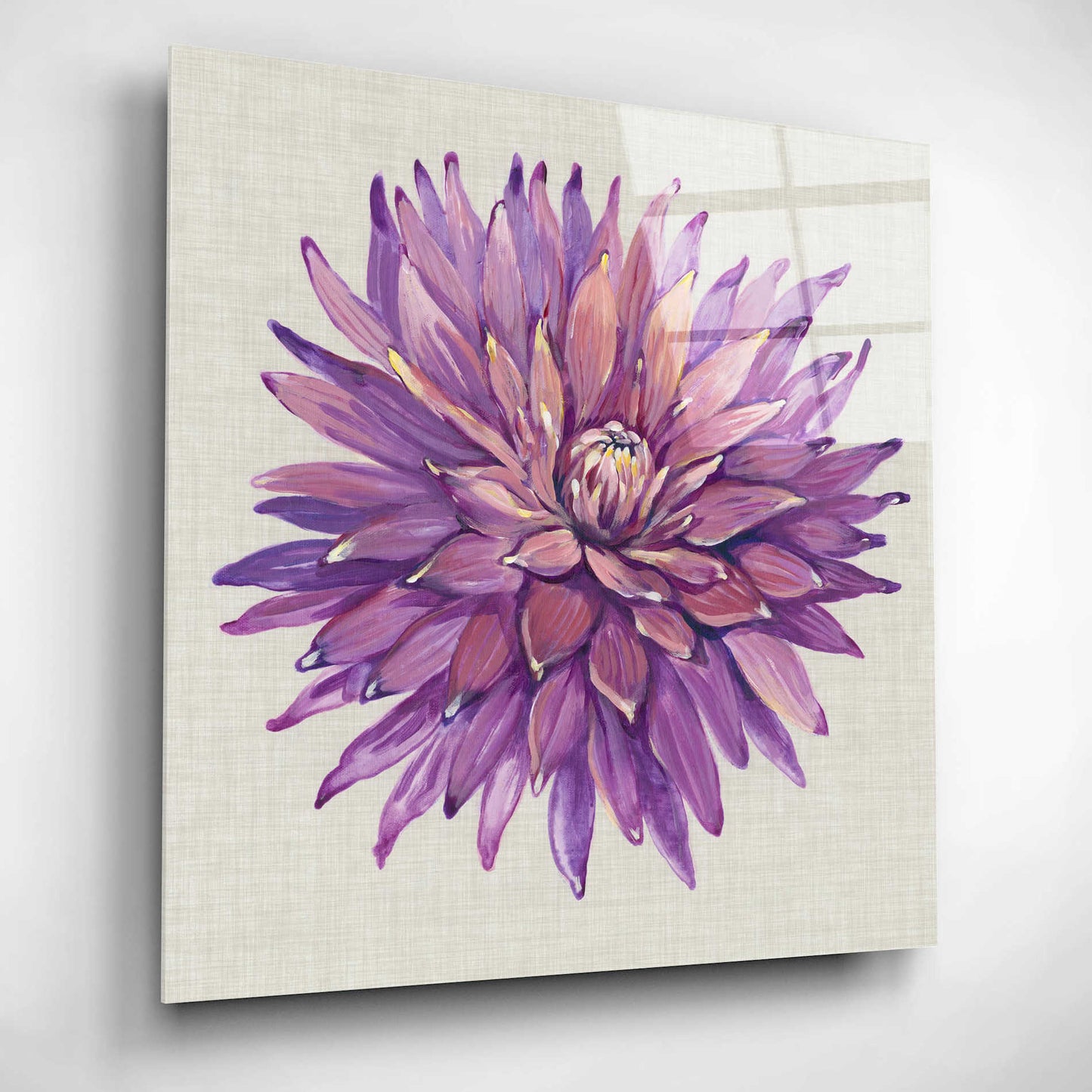 Epic Art 'Floral Portrait on Linen II' by Tim O'Toole, Acrylic Glass Wall Art,12x12