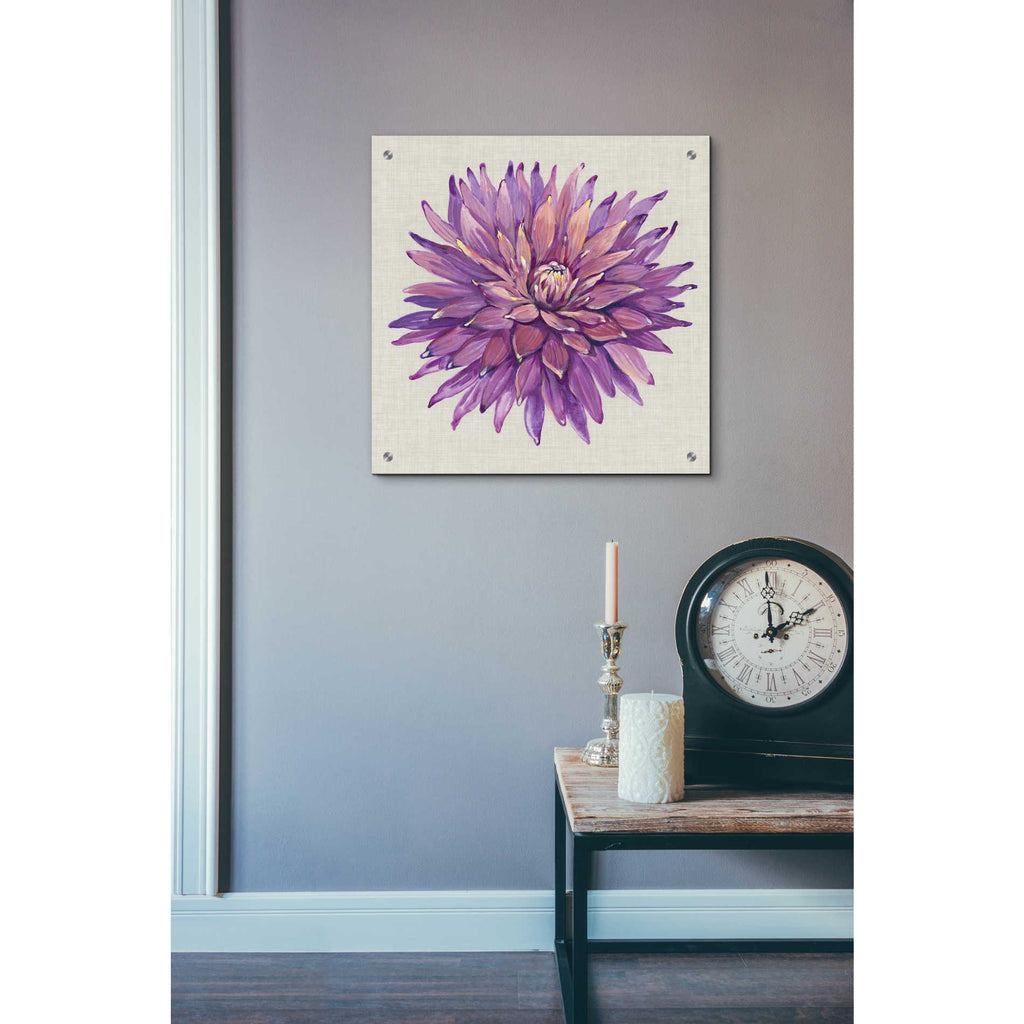 Epic Art 'Floral Portrait on Linen II' by Tim O'Toole, Acrylic Glass Wall Art,24x24