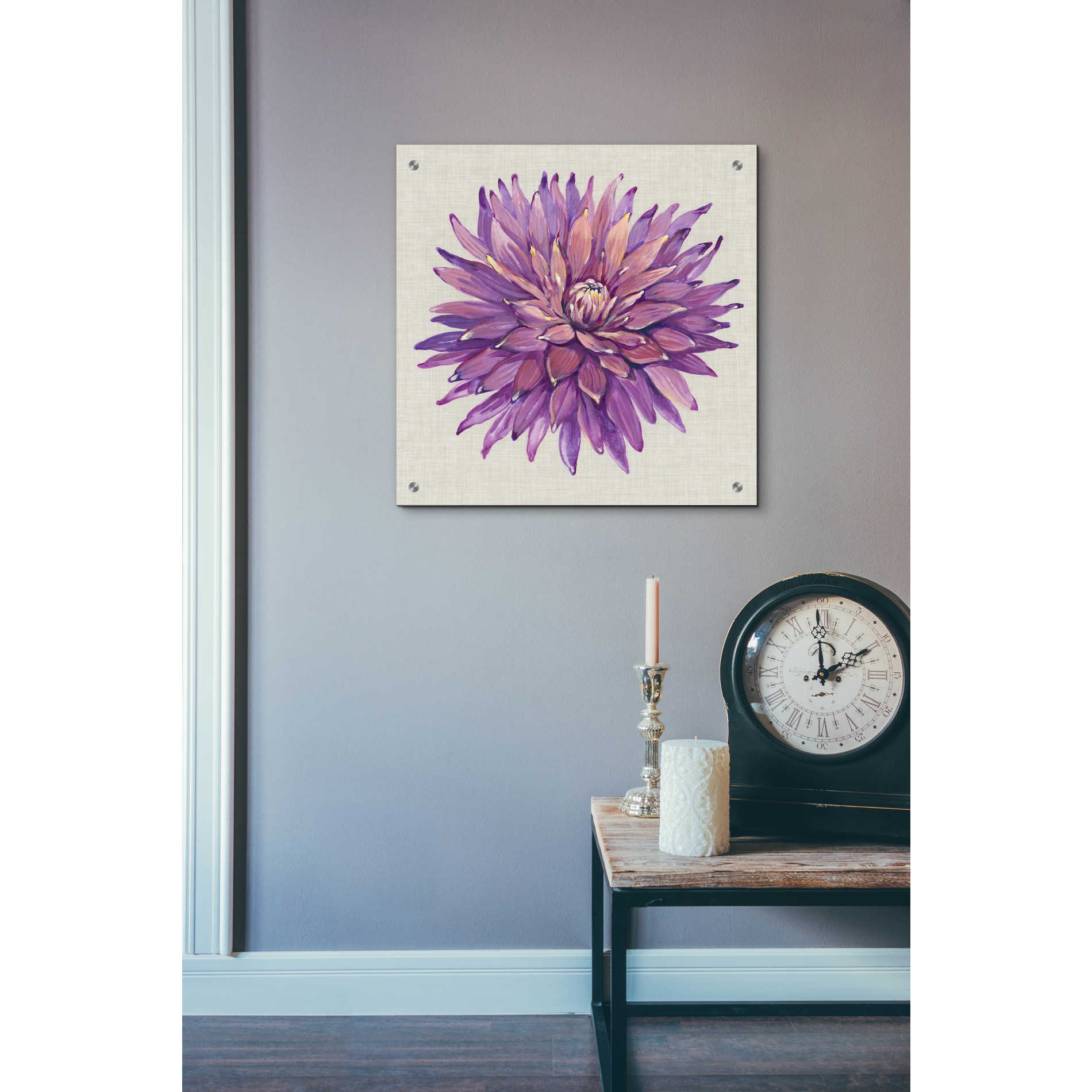 Epic Art 'Floral Portrait on Linen II' by Tim O'Toole, Acrylic Glass Wall Art,24x24