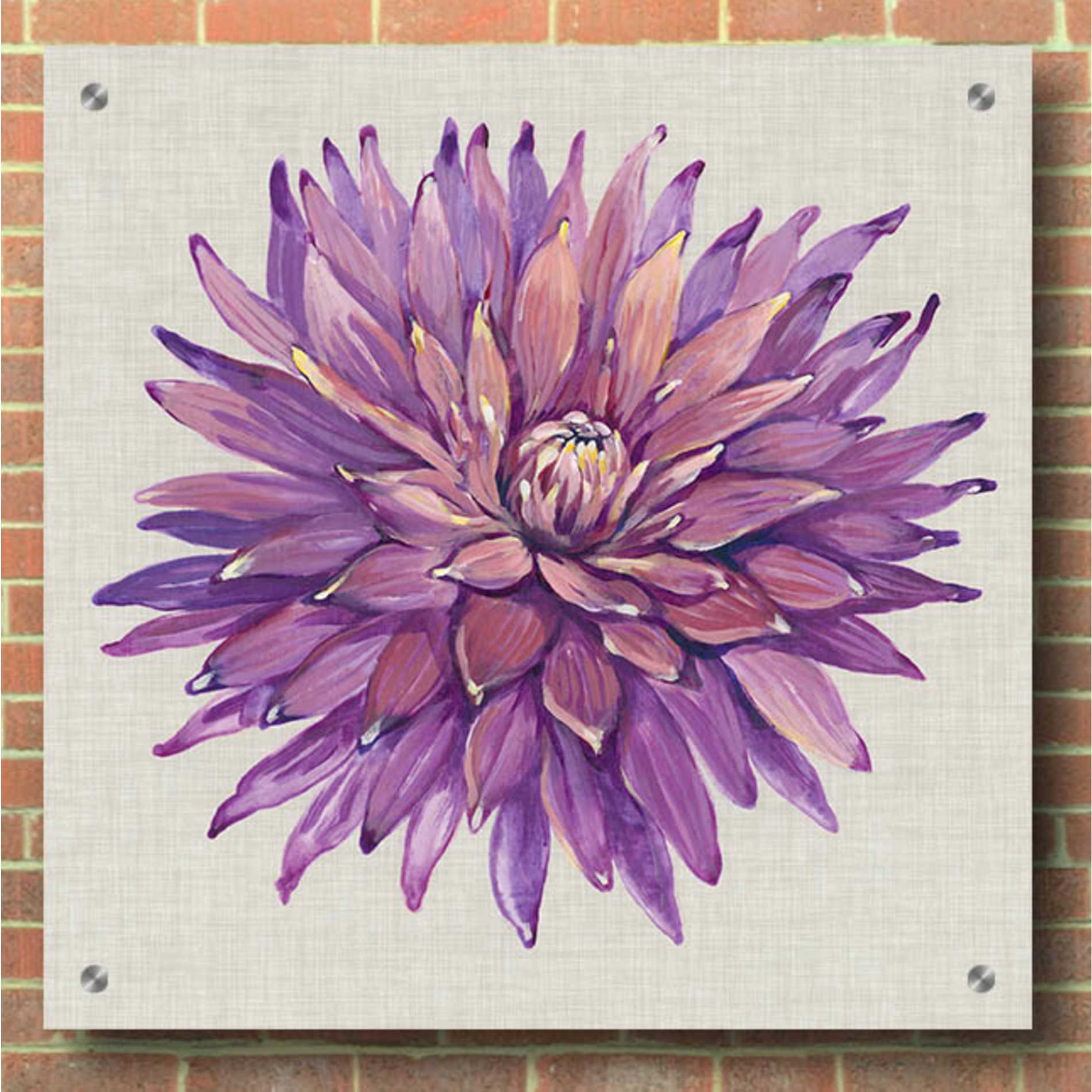Epic Art 'Floral Portrait on Linen II' by Tim O'Toole, Acrylic Glass Wall Art,36x36