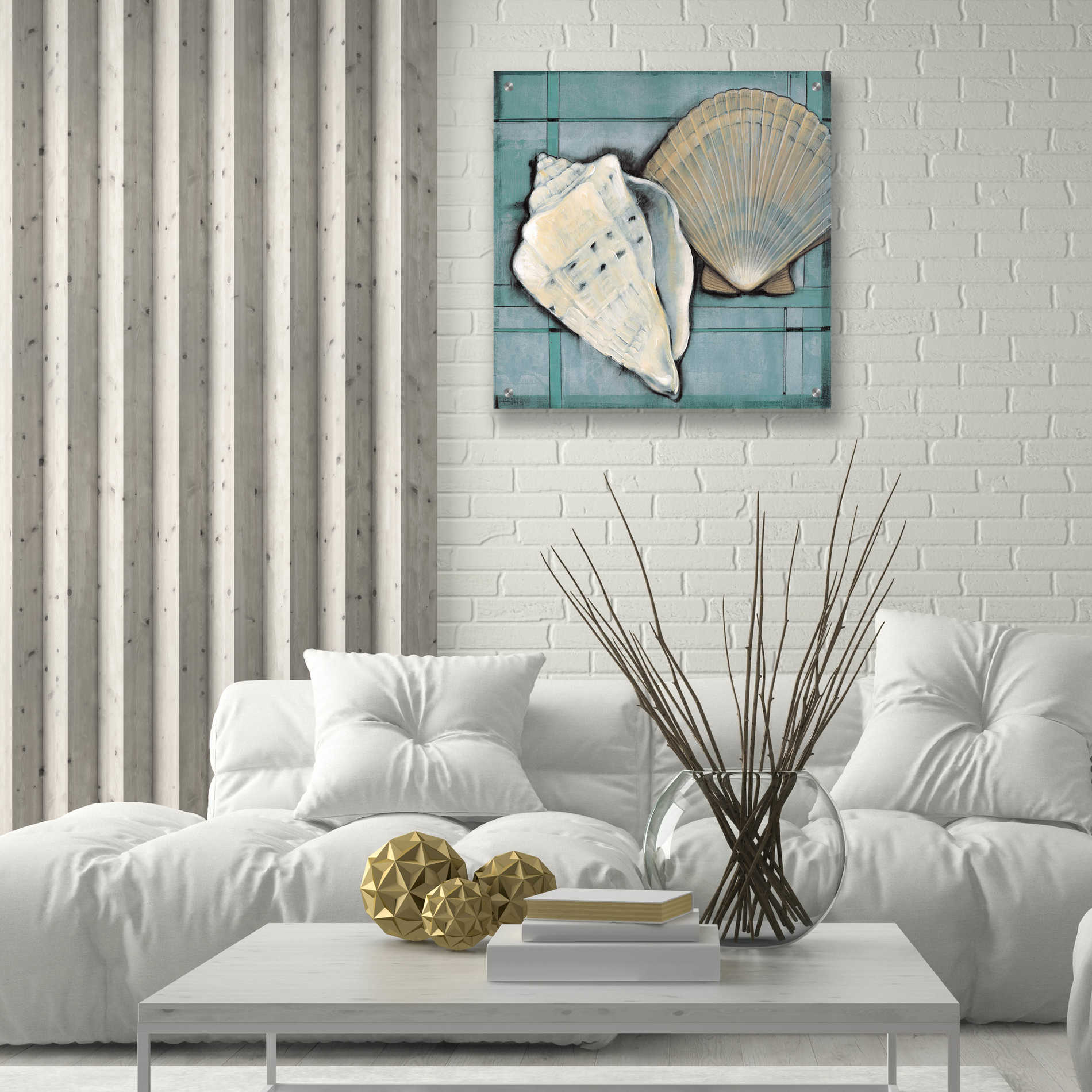 Epic Art 'Seashell Sketch II' by Tim O'Toole, Acrylic Glass Wall Art,24x24