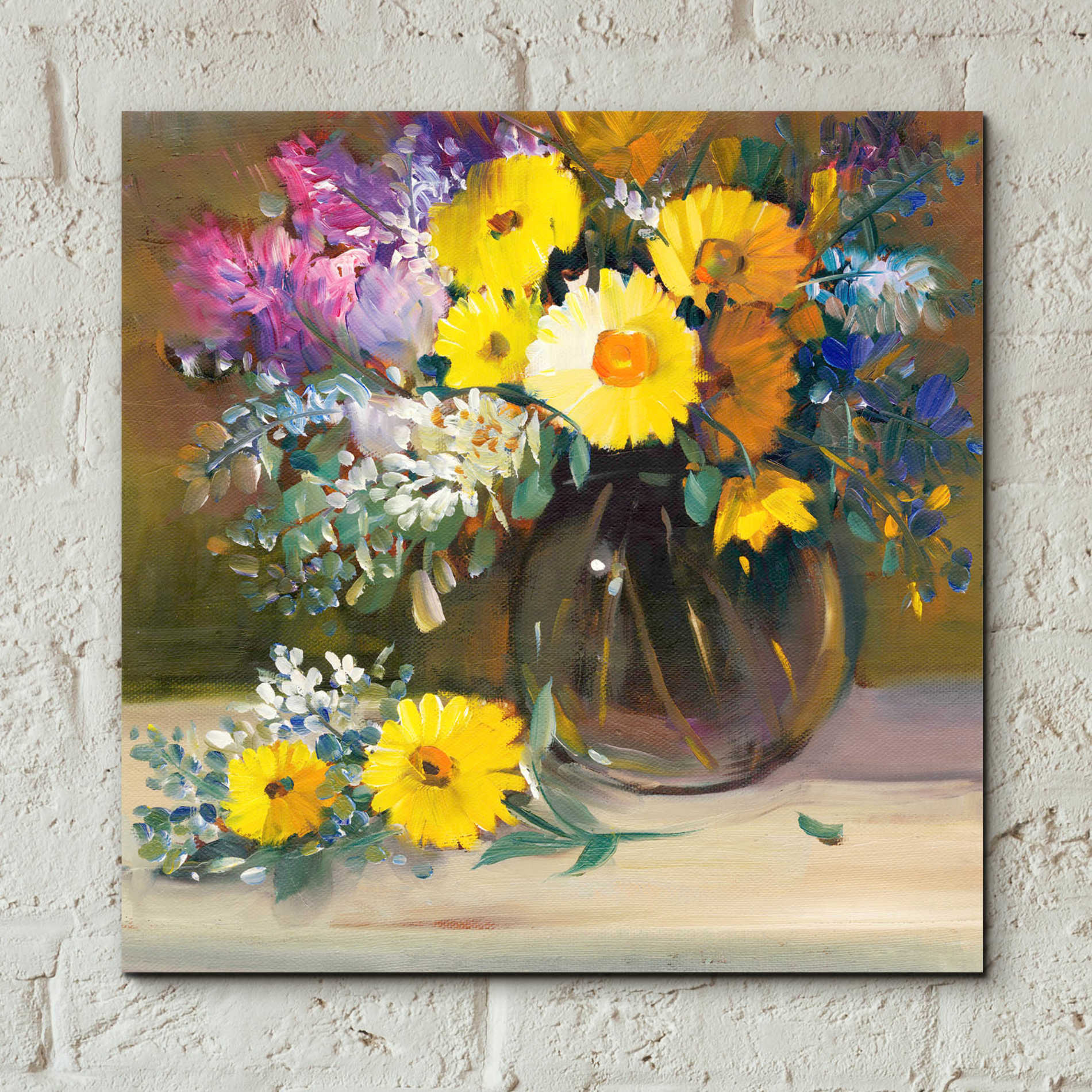 Epic Art 'Floral Still Life II' by Tim O'Toole, Acrylic Glass Wall Art,12x12