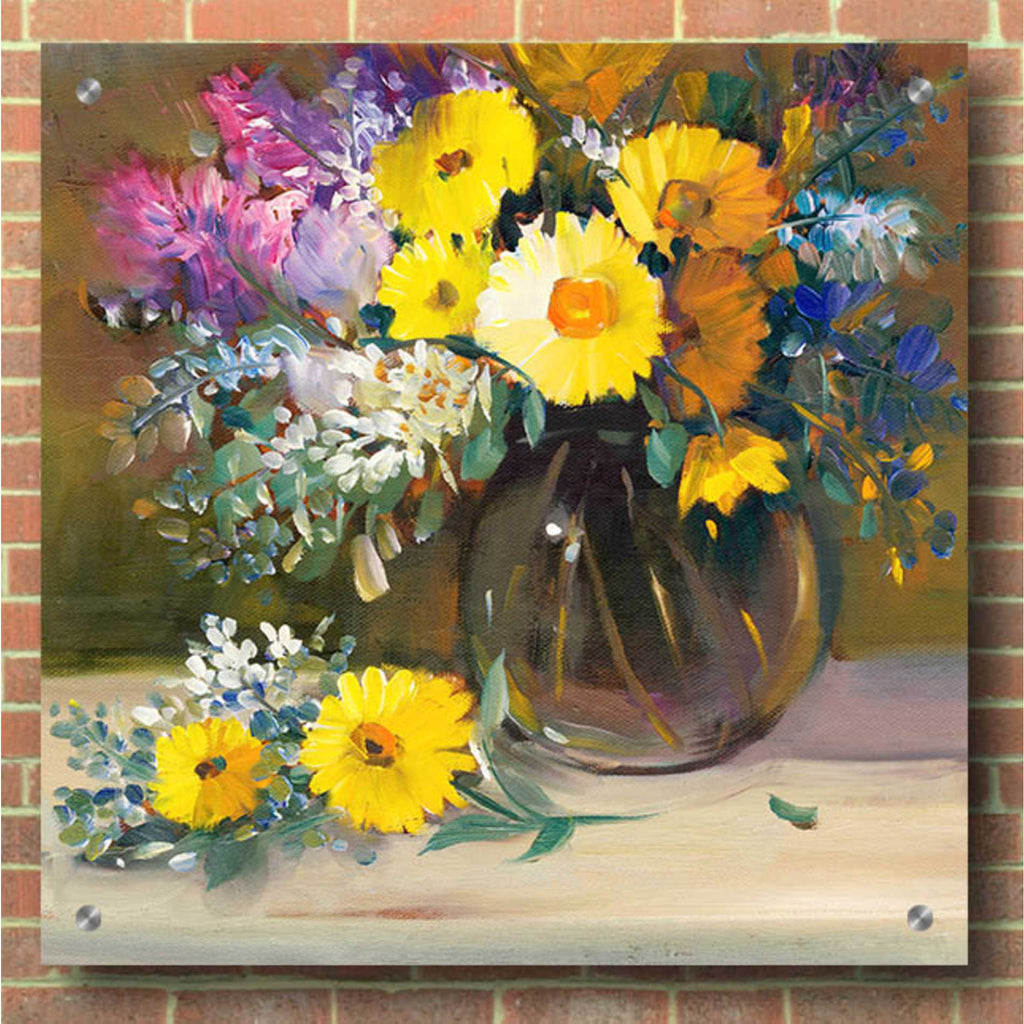 Epic Art 'Floral Still Life II' by Tim O'Toole, Acrylic Glass Wall Art,36x36