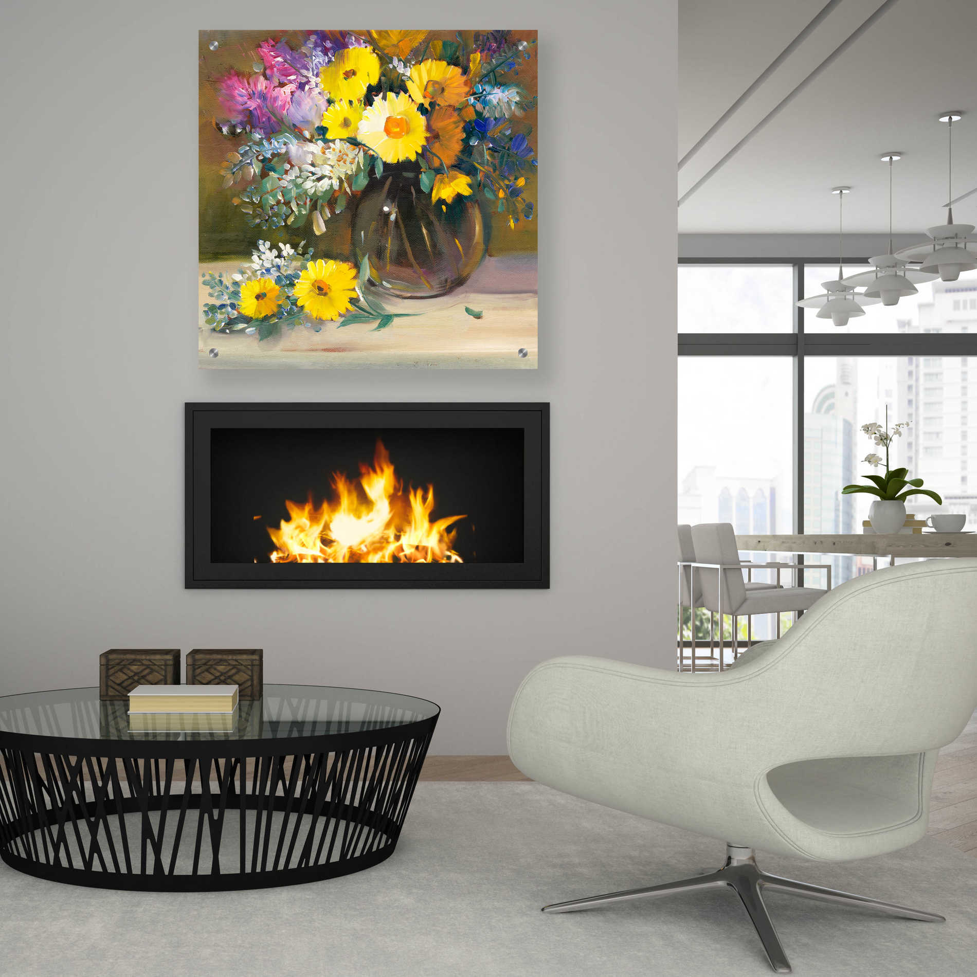 Epic Art 'Floral Still Life II' by Tim O'Toole, Acrylic Glass Wall Art,36x36