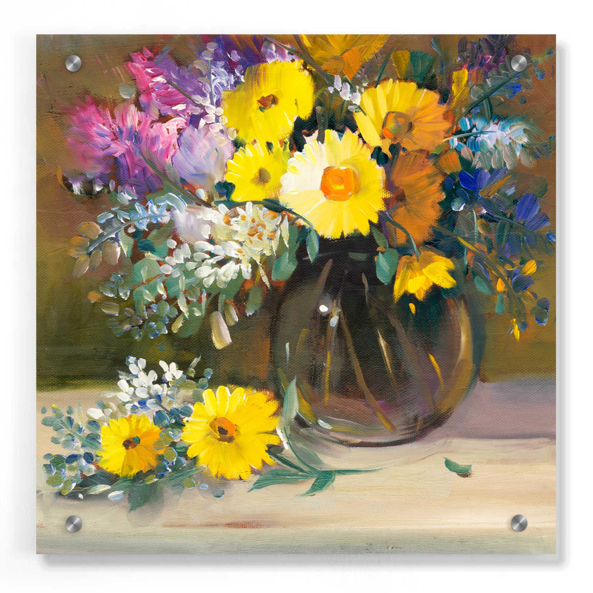 Epic Art 'Floral Still Life II' by Tim O'Toole, Acrylic Glass Wall Art,36x36