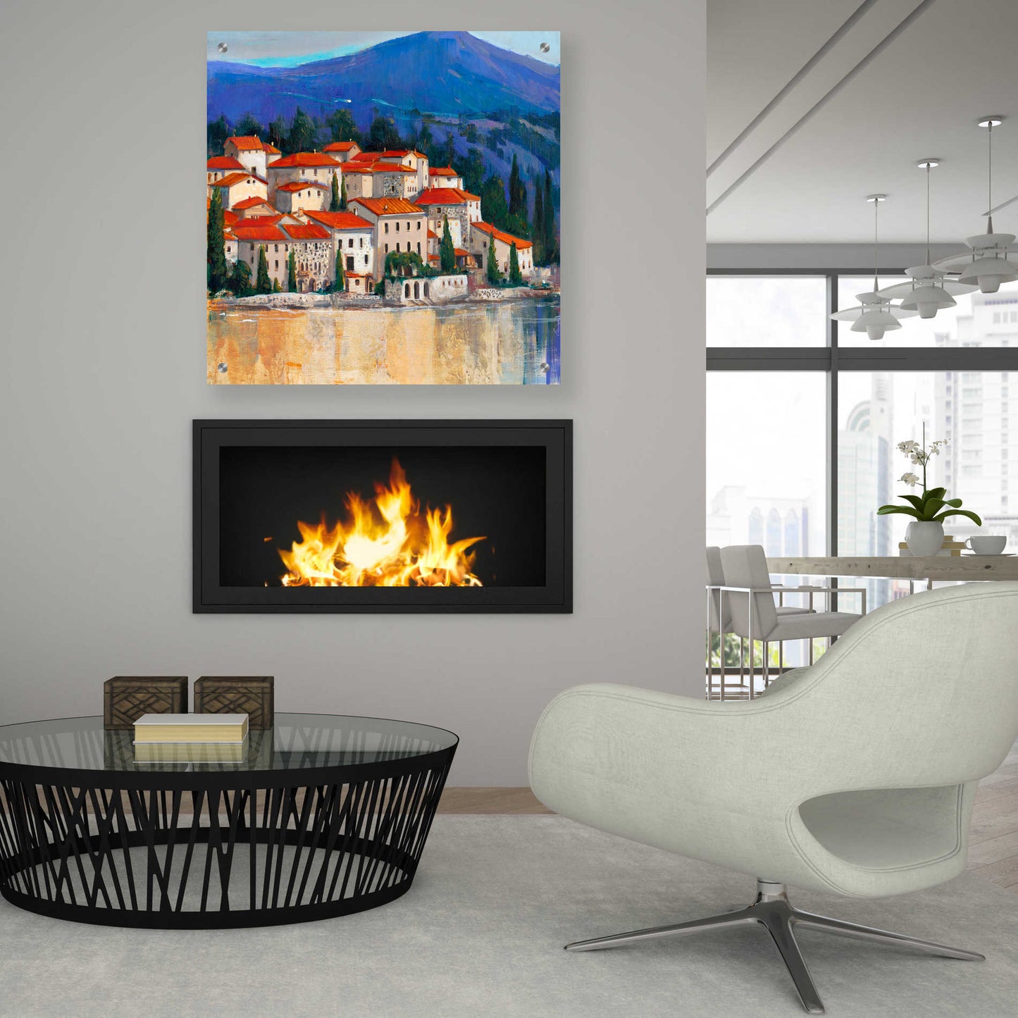 Epic Art 'Italian Village II' by Tim O'Toole, Acrylic Glass Wall Art,36x36