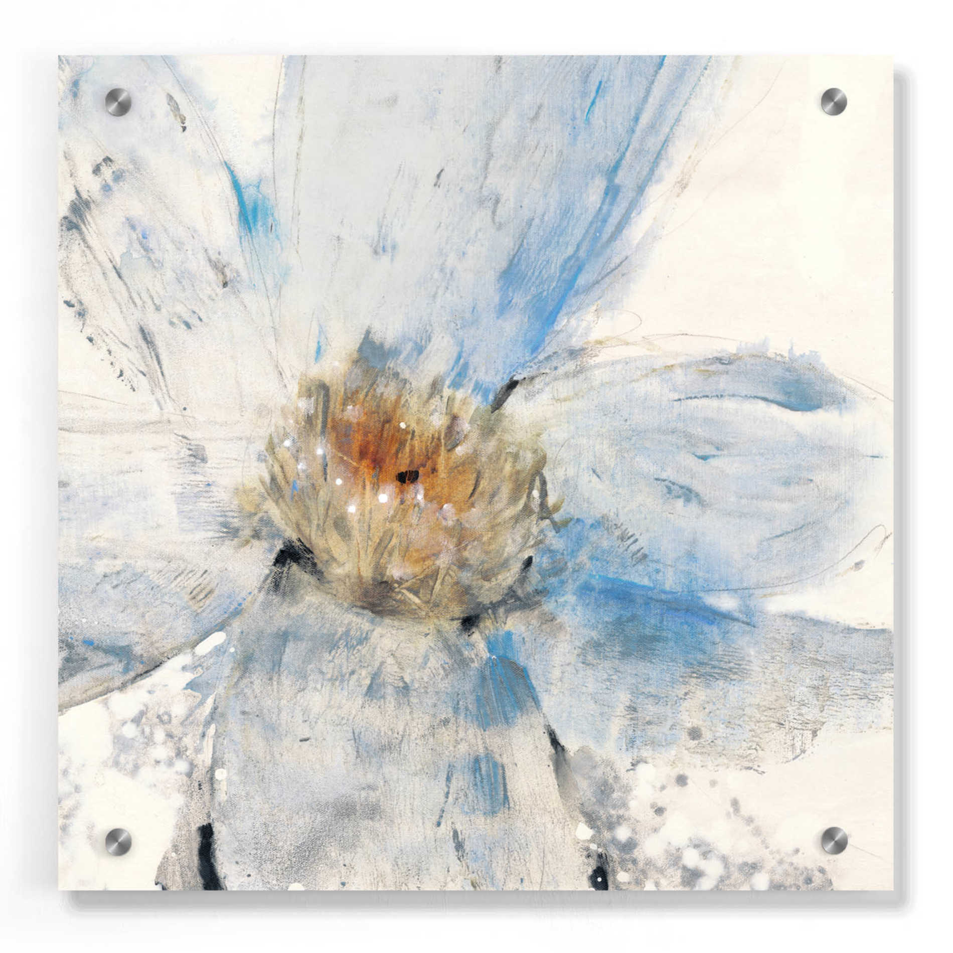 Epic Art 'Custom Floral Blue I' by Tim O'Toole, Acrylic Glass Wall Art,36x36