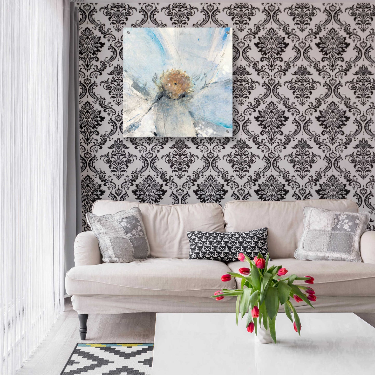 Epic Art 'Custom Floral Blue II' by Tim O'Toole, Acrylic Glass Wall Art,24x24