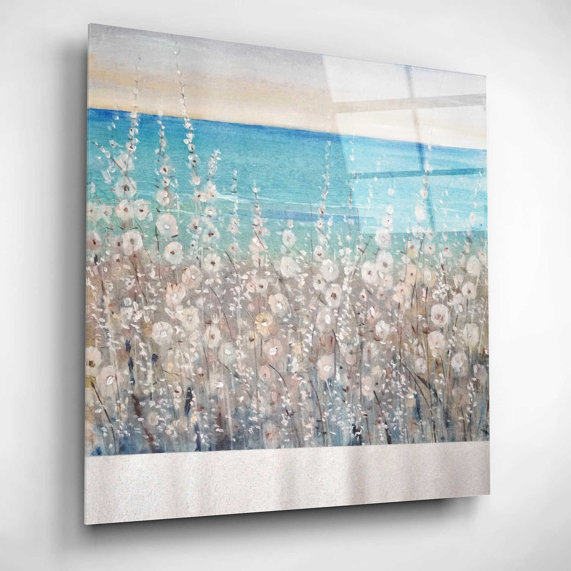 Epic Art 'Flowers by the Sea I' by Tim O'Toole, Acrylic Glass Wall Art,12x12