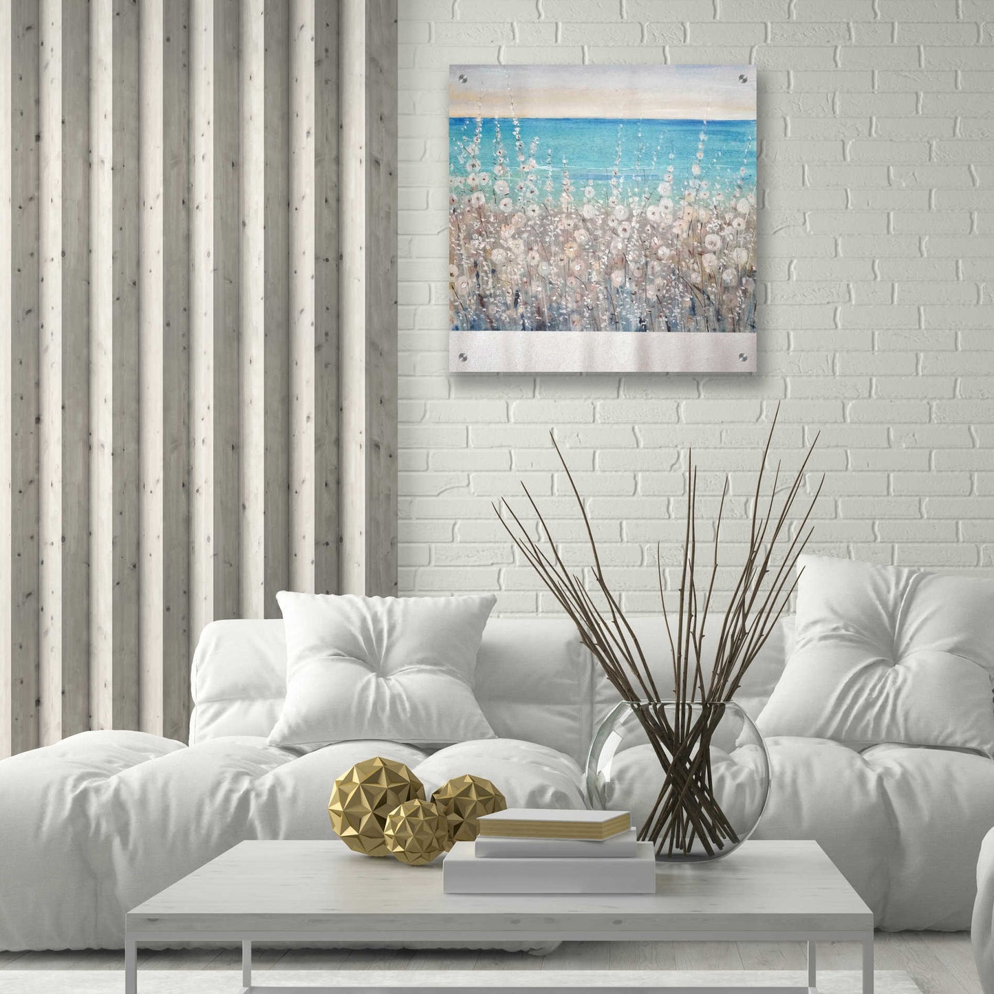 Epic Art 'Flowers by the Sea I' by Tim O'Toole, Acrylic Glass Wall Art,24x24