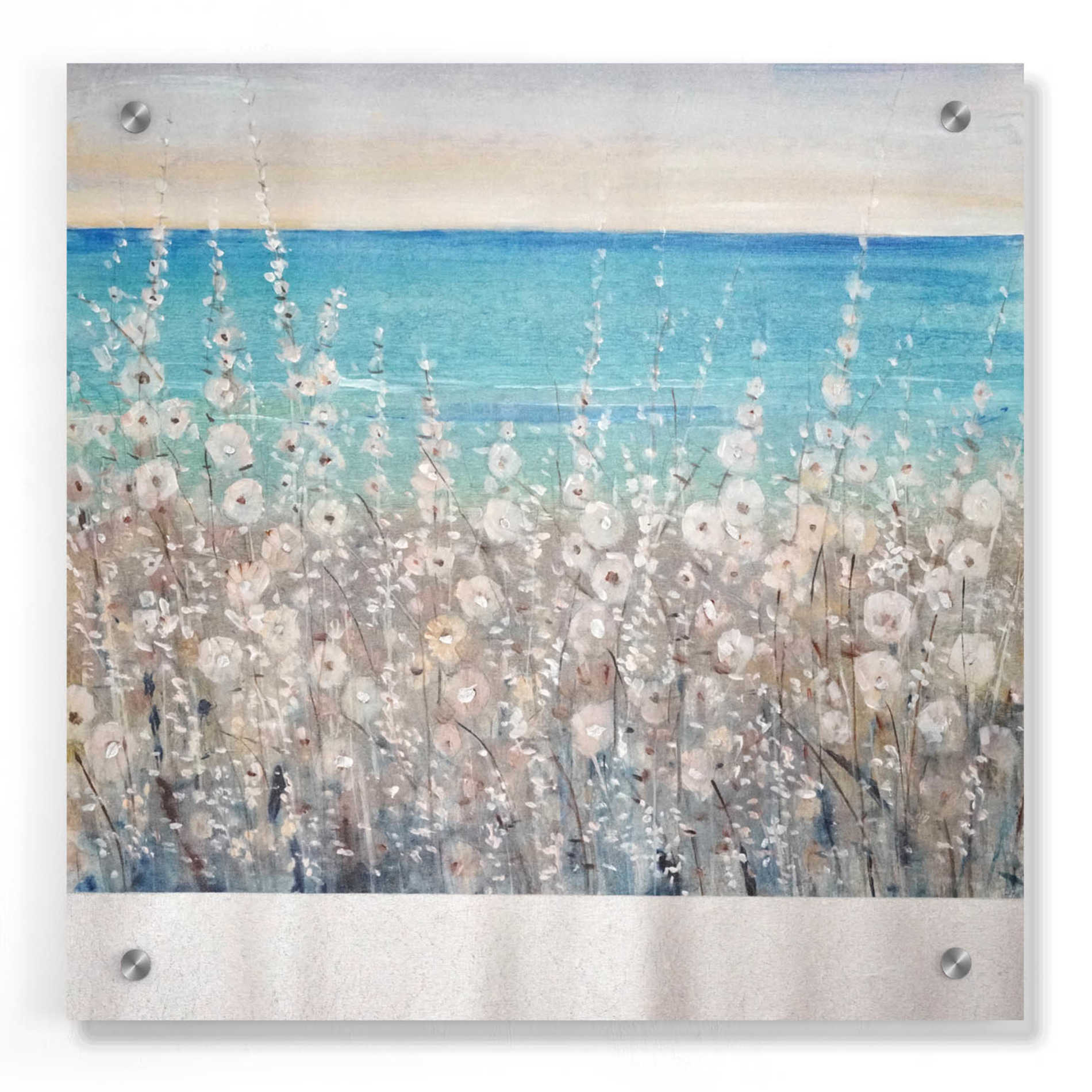 Epic Art 'Flowers by the Sea I' by Tim O'Toole, Acrylic Glass Wall Art,36x36