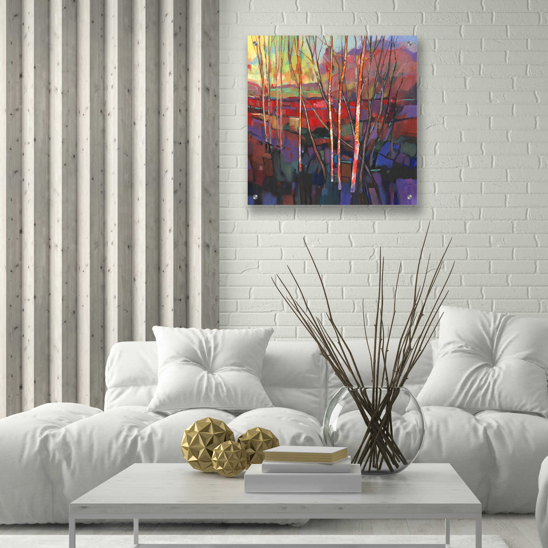 Epic Art 'Patchwork Trees I' by Tim O'Toole, Acrylic Glass Wall Art,24x24