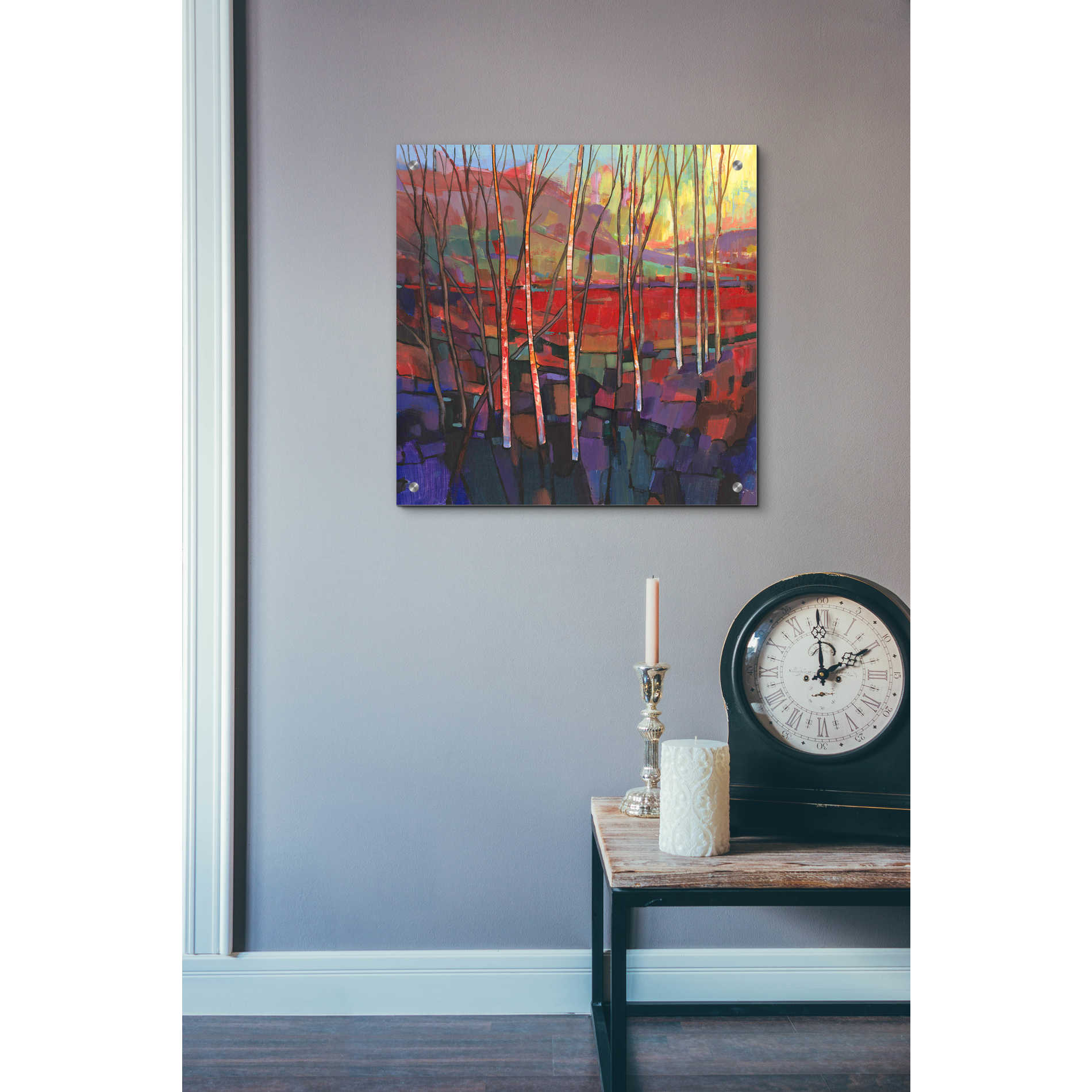 Epic Art 'Patchwork Trees II' by Tim O'Toole, Acrylic Glass Wall Art,24x24