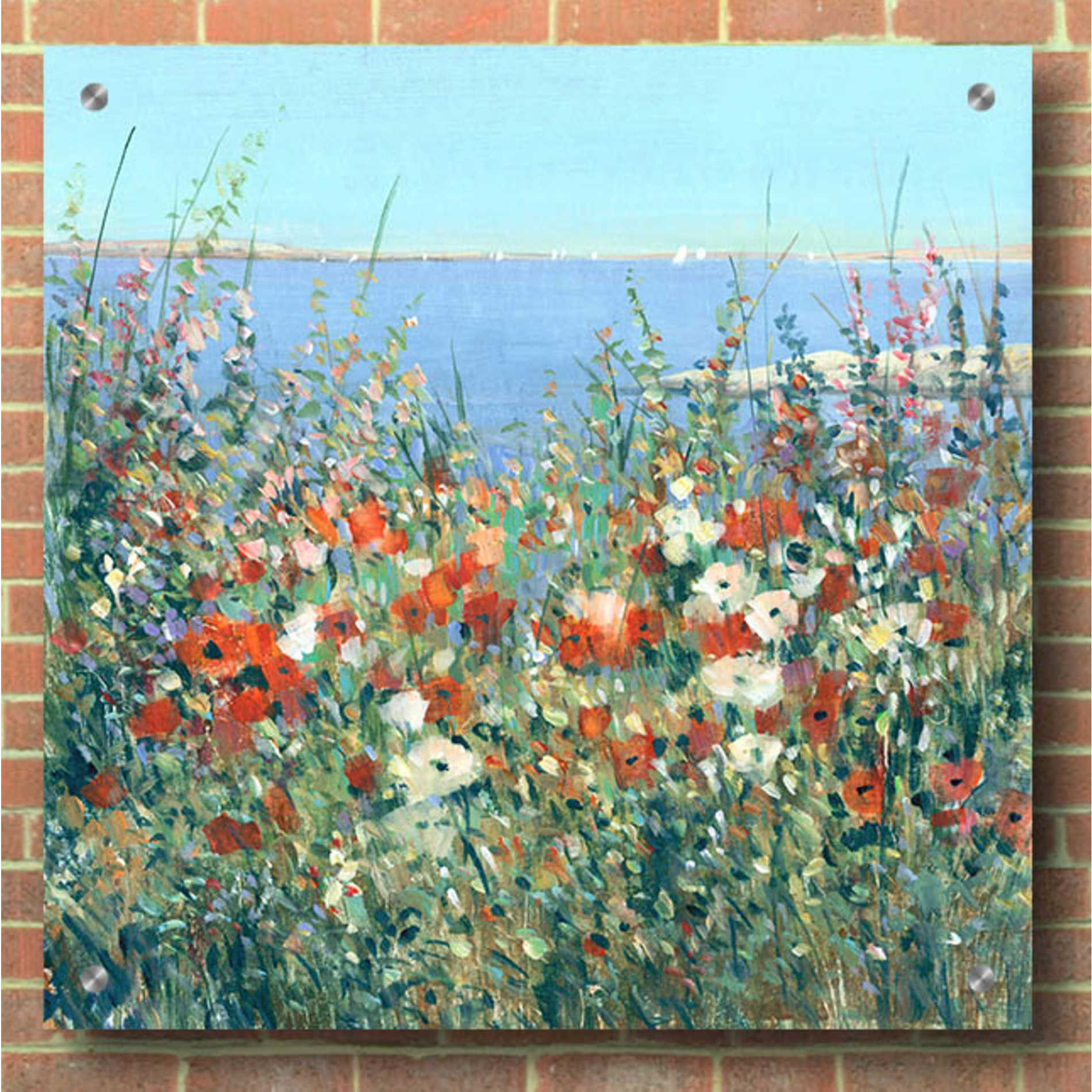 Epic Art 'Seaside Garden I' by Tim O'Toole, Acrylic Glass Wall Art,36x36