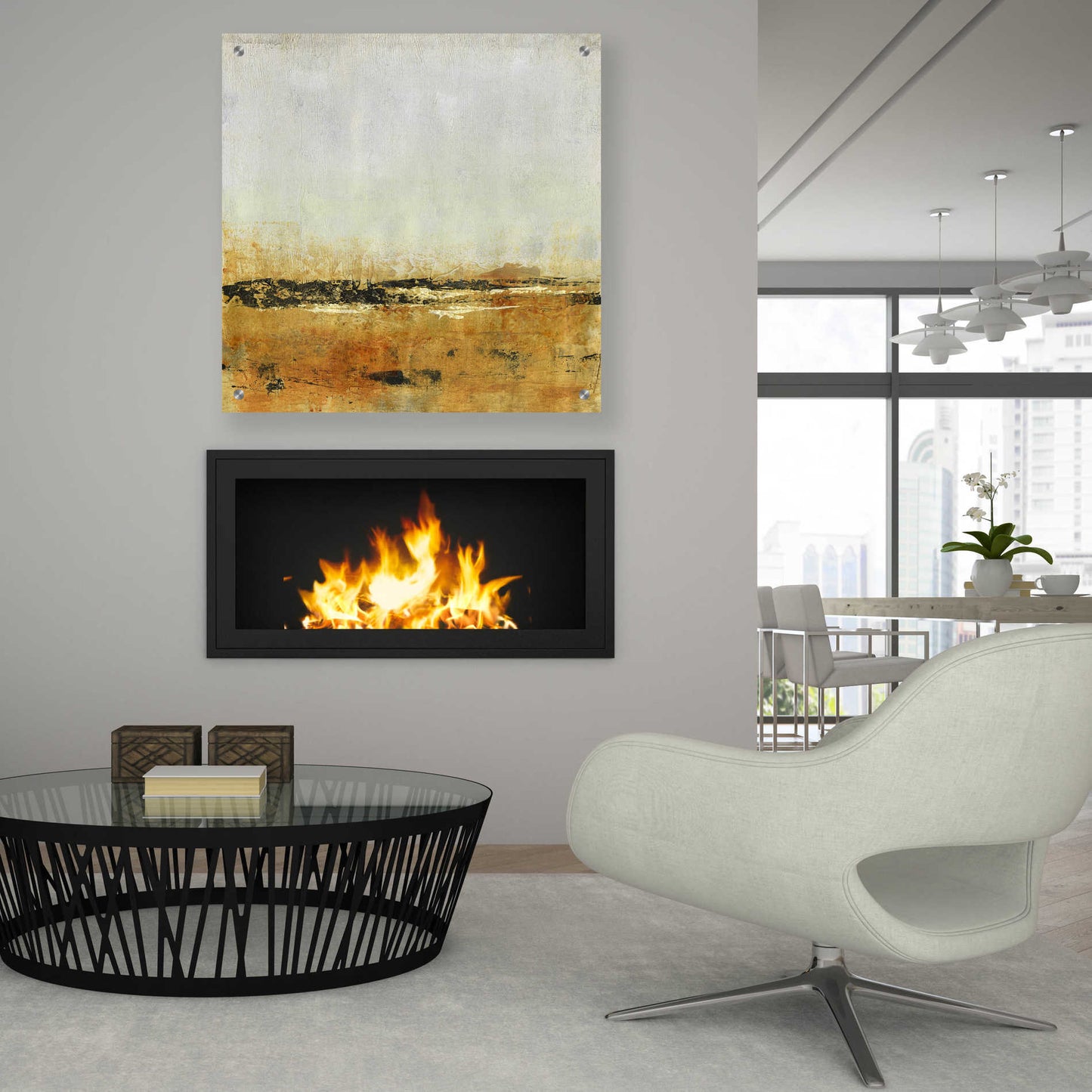 Epic Art 'Gold Horizon II' by Tim O'Toole, Acrylic Glass Wall Art,36x36