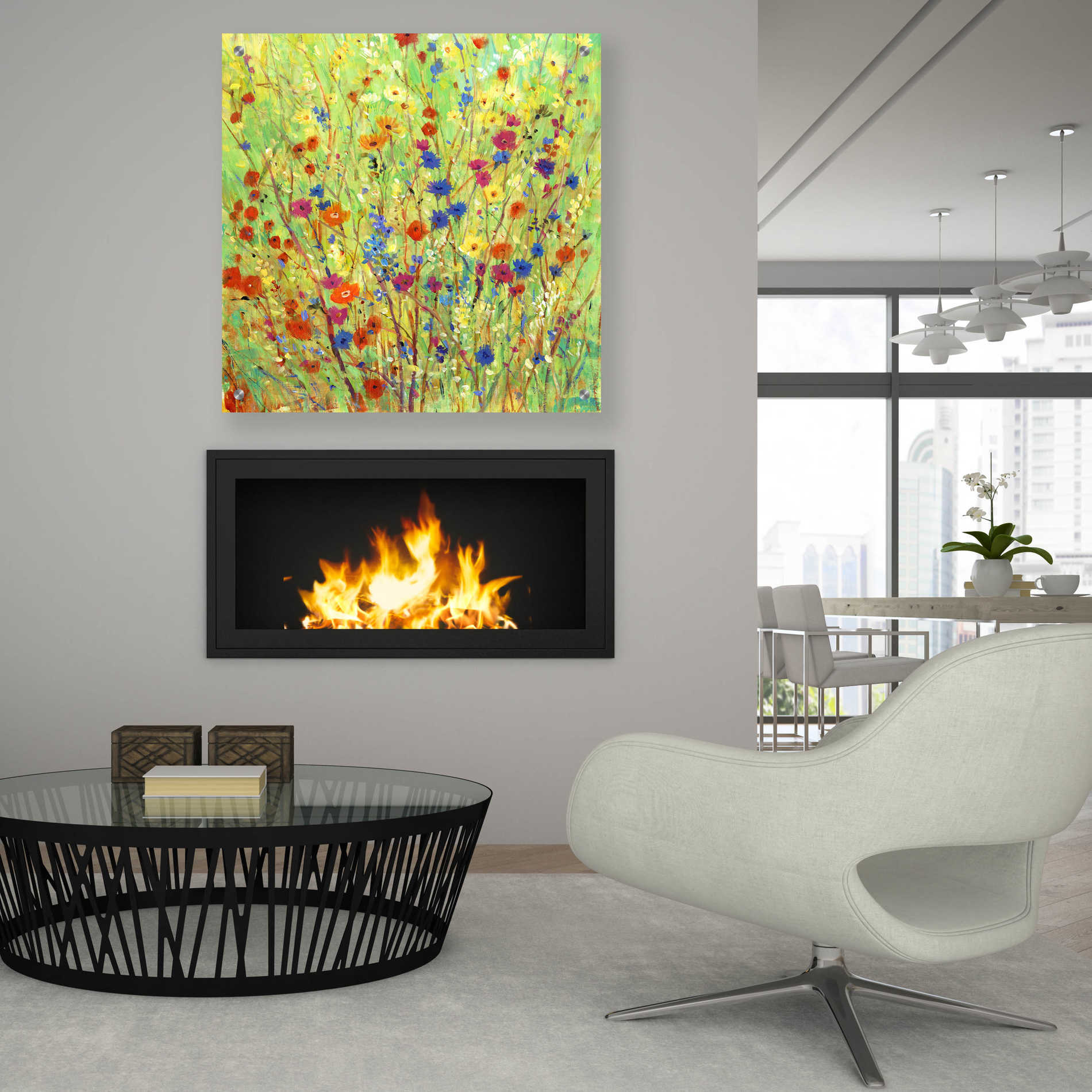 Epic Art 'Wildflower Patch II' by Tim O'Toole, Acrylic Glass Wall Art,36x36