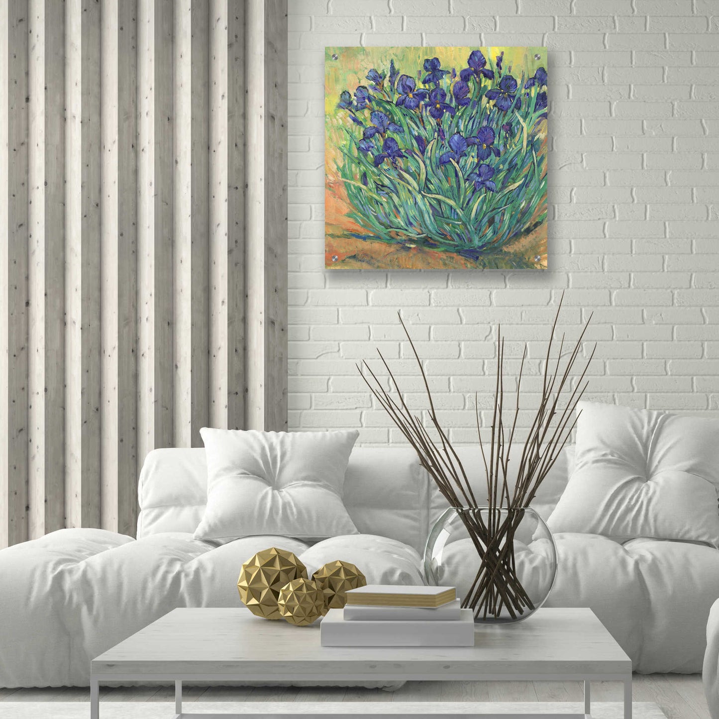 Epic Art 'Irises in Bloom I' by Tim O'Toole, Acrylic Glass Wall Art,24x24