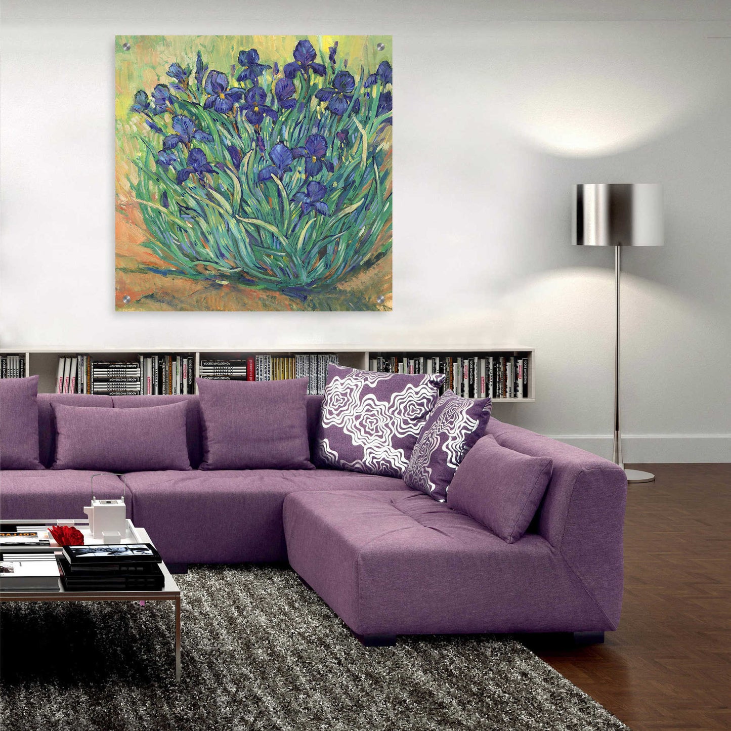 Epic Art 'Irises in Bloom I' by Tim O'Toole, Acrylic Glass Wall Art,36x36