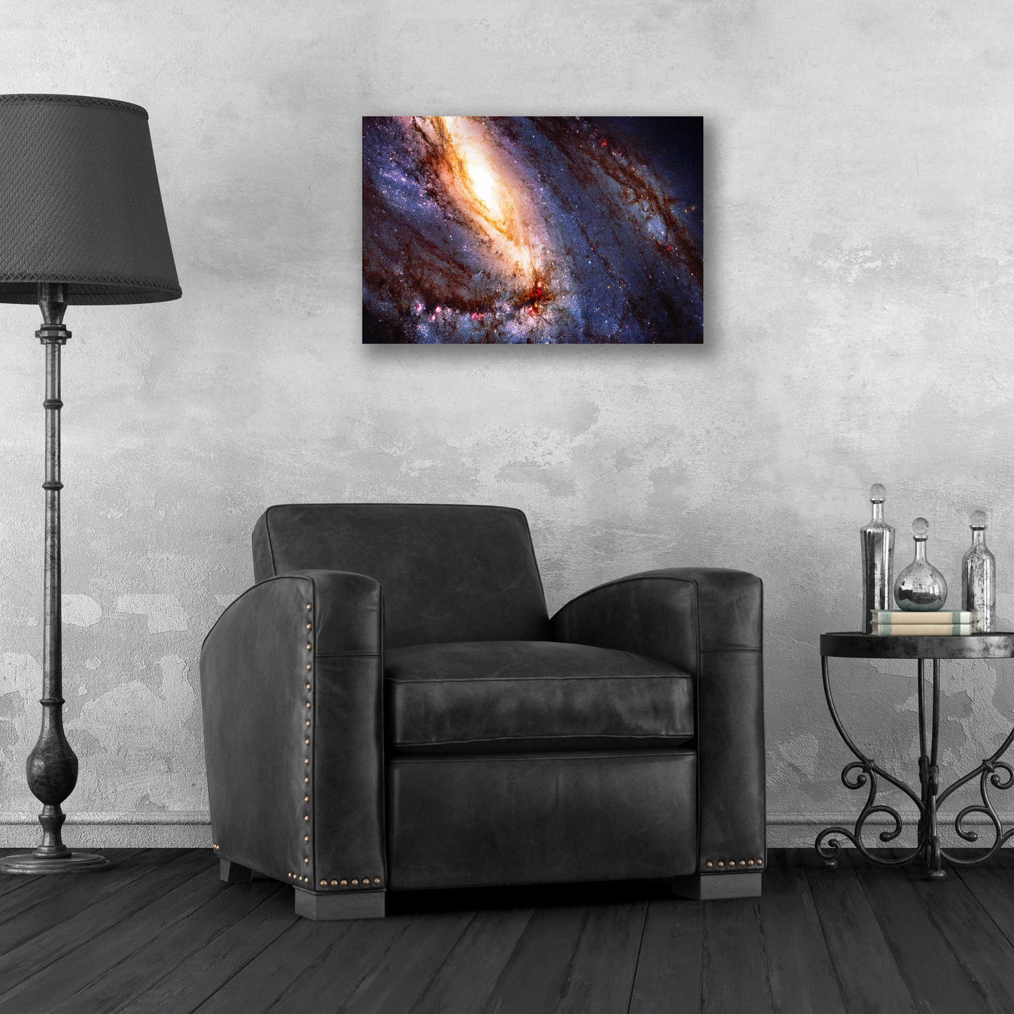'Messier 66' Hubble Space Telescope, Acrylic Glass Wall Art,24x16
