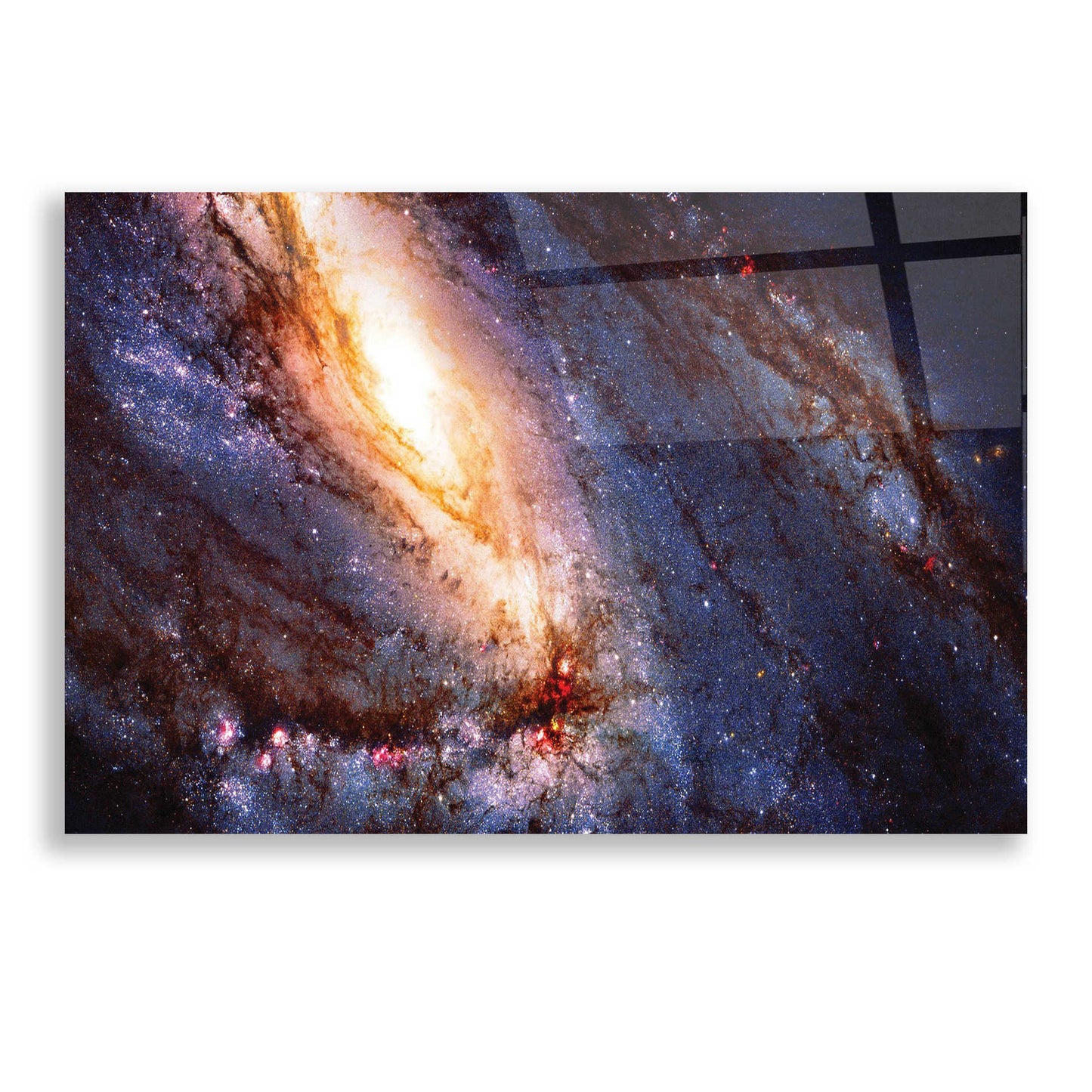 'Messier 66' Hubble Space Telescope, Acrylic Glass Wall Art,24x16