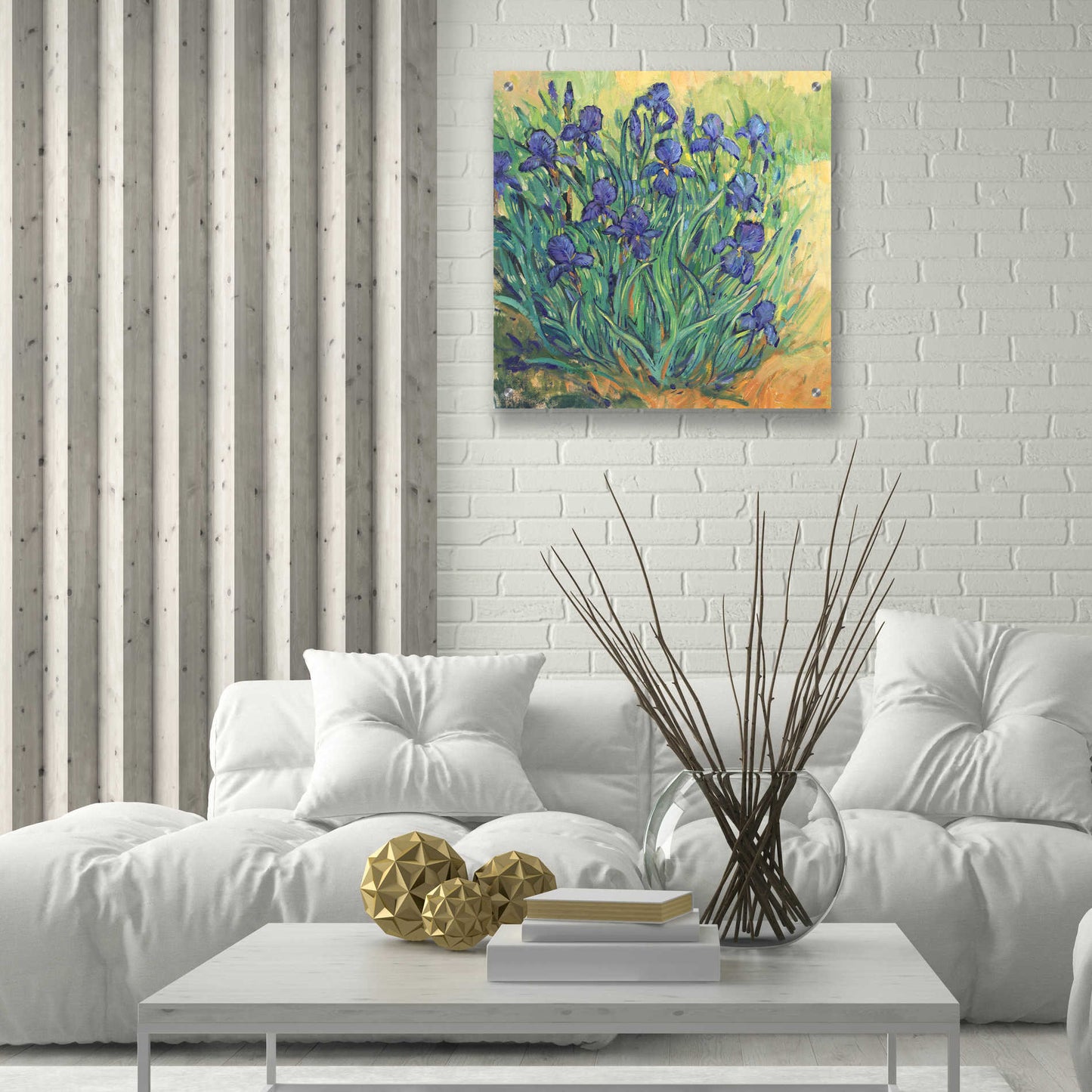 Epic Art 'Irises in  Bloom II' by Tim O'Toole, Acrylic Glass Wall Art,24x24