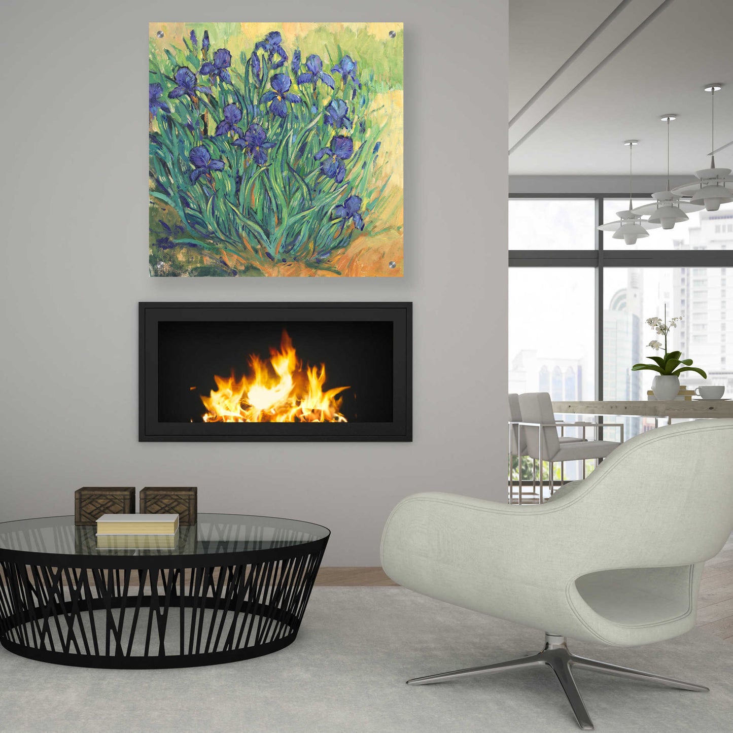 Epic Art 'Irises in  Bloom II' by Tim O'Toole, Acrylic Glass Wall Art,36x36