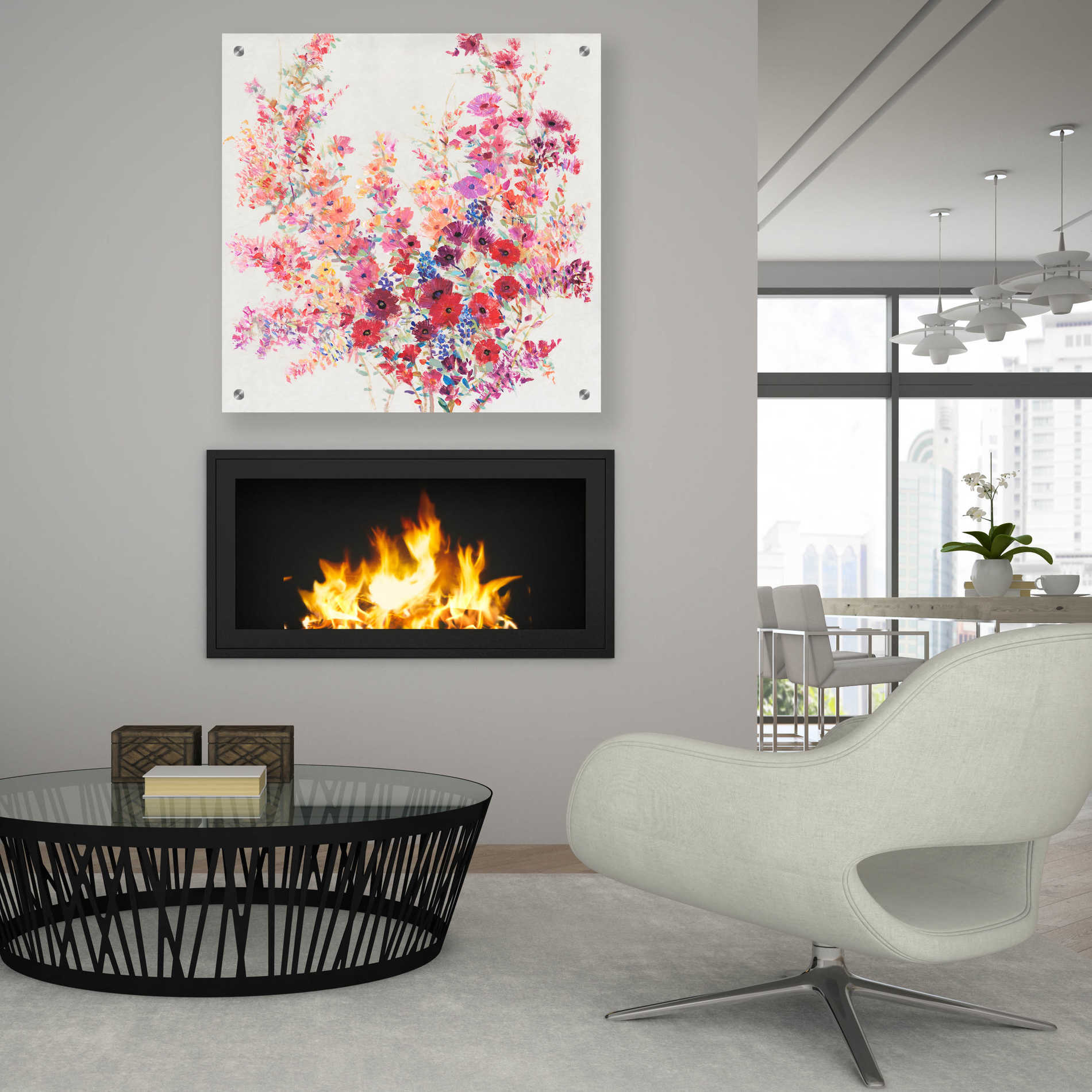 Epic Art 'Flowers on a Vine II' by Tim O'Toole, Acrylic Glass Wall Art,36x36