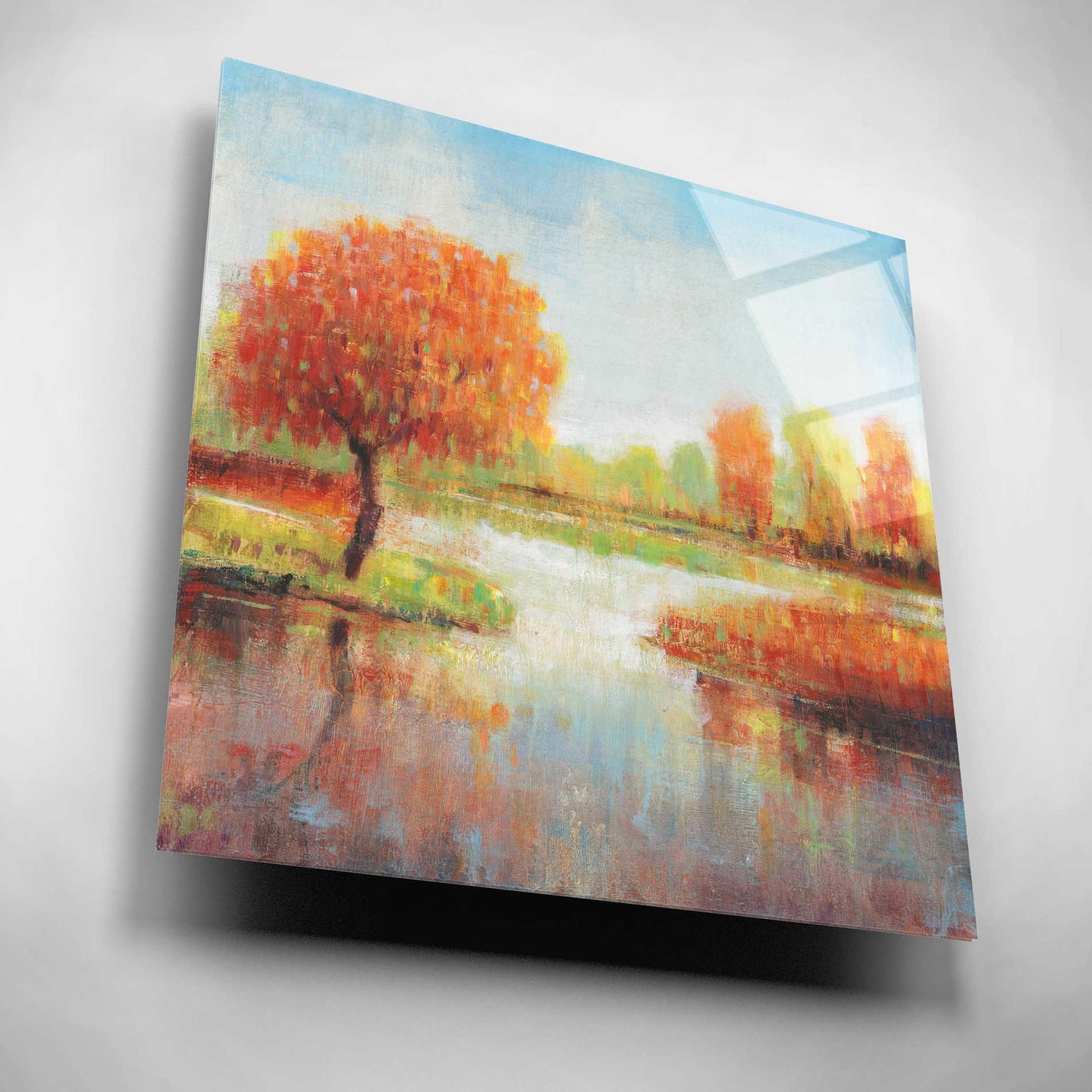 Epic Art 'Lake Reflection I' by Tim O'Toole, Acrylic Glass Wall Art,12x12
