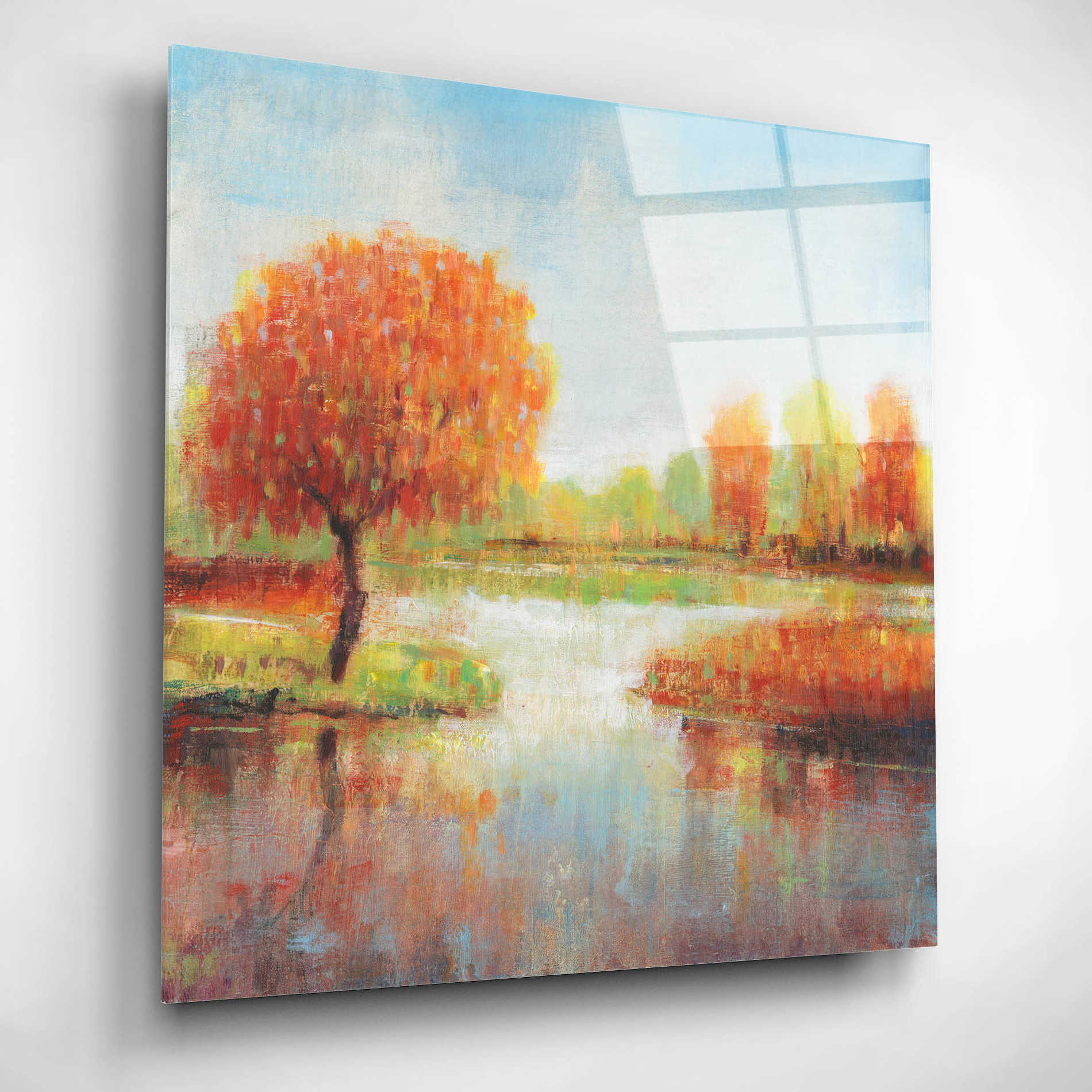 Epic Art 'Lake Reflection I' by Tim O'Toole, Acrylic Glass Wall Art,12x12