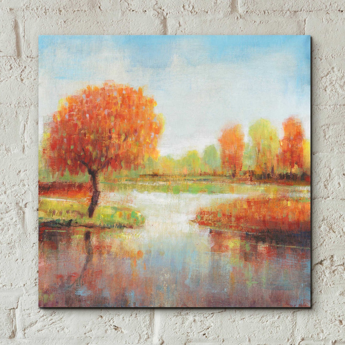 Epic Art 'Lake Reflection I' by Tim O'Toole, Acrylic Glass Wall Art,12x12