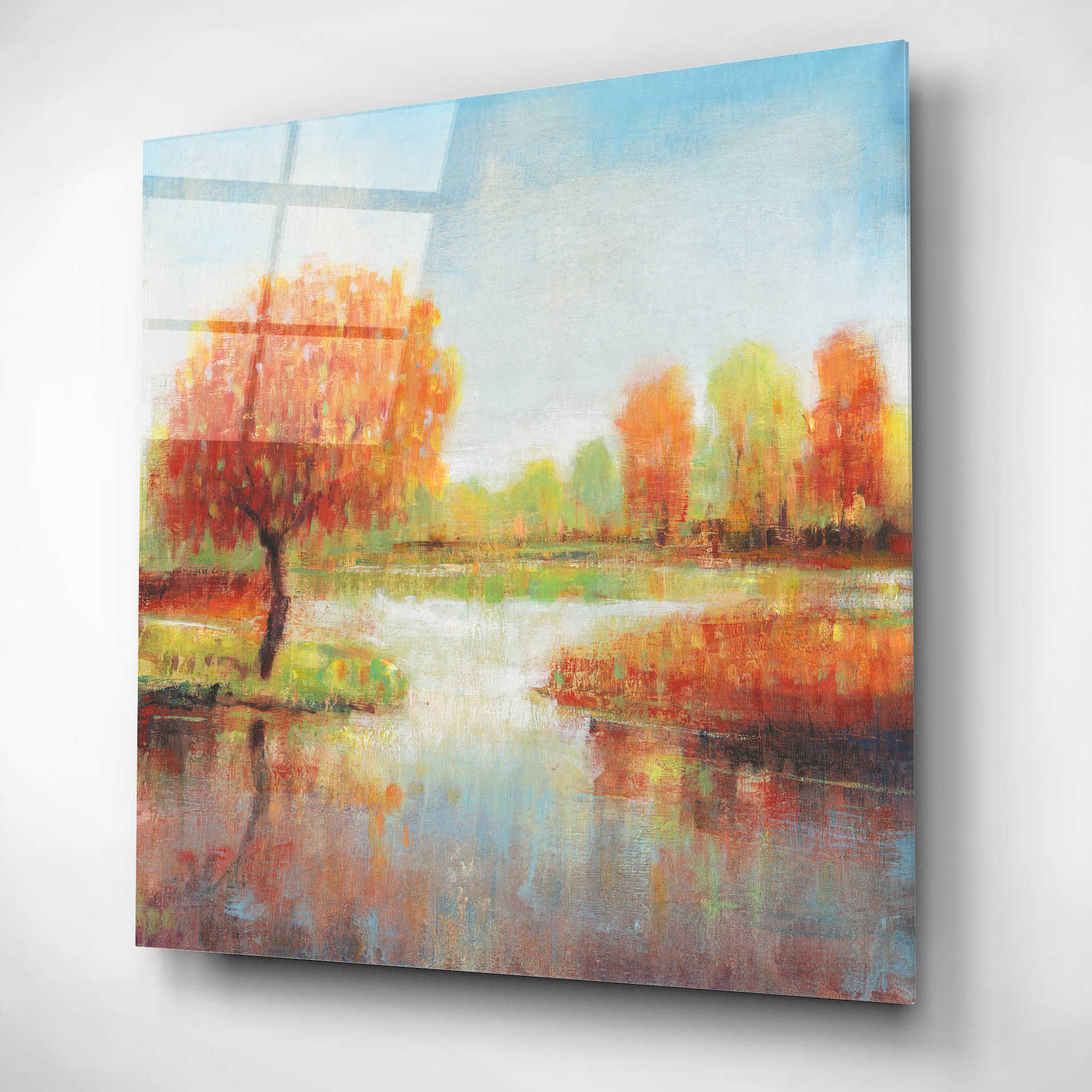 Epic Art 'Lake Reflection I' by Tim O'Toole, Acrylic Glass Wall Art,12x12