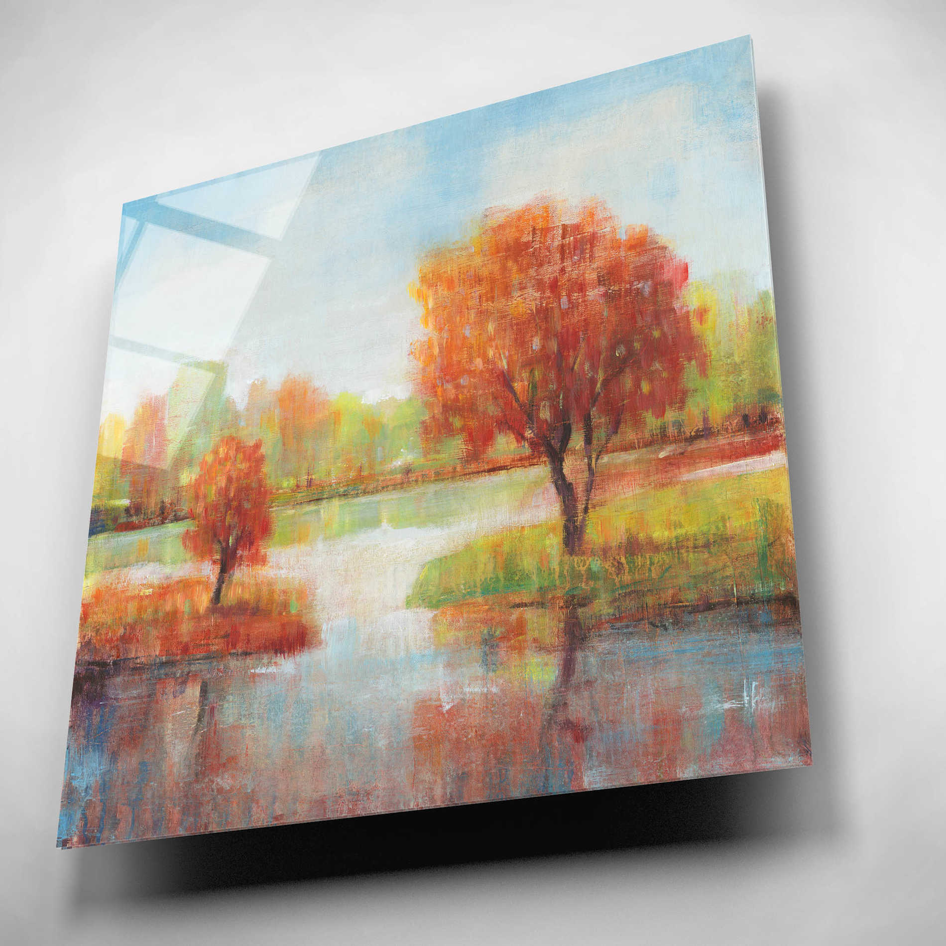 Epic Art 'Lake Reflections II' by Tim O'Toole, Acrylic Glass Wall Art,12x12