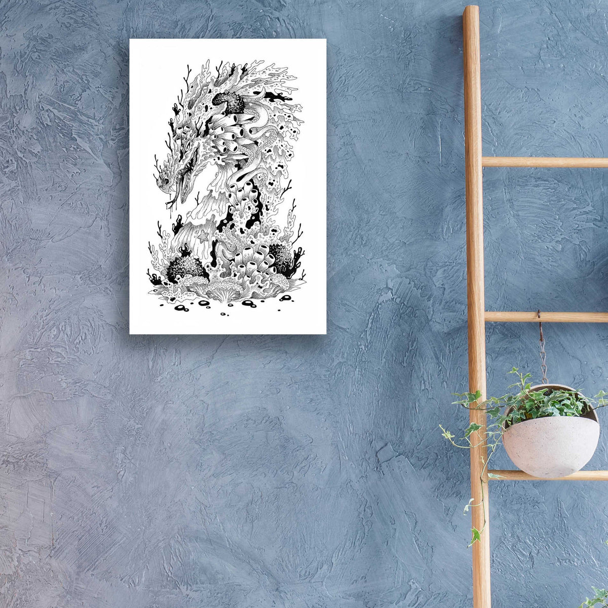 Epic Art 'Coral Dragon ' by Avery Multer, Acrylic Glass Wall Art,16x24