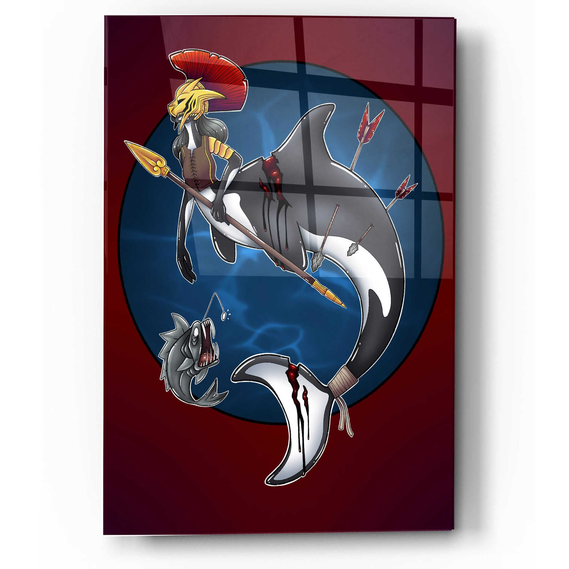 Epic Art 'Warrior Mermaid' by Avery Multer, Acrylic Glass Wall Art,12x16