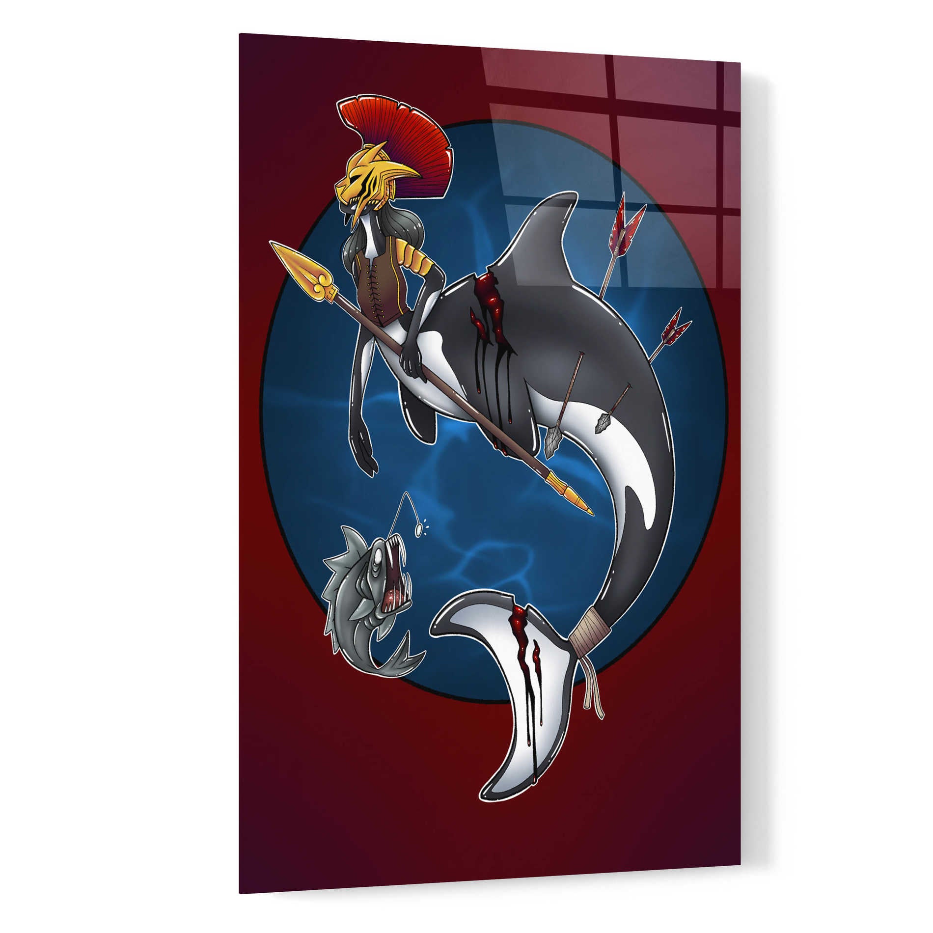 Epic Art 'Warrior Mermaid' by Avery Multer, Acrylic Glass Wall Art,16x24