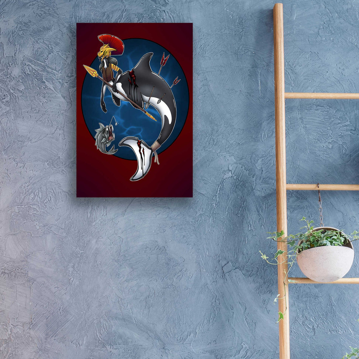 Epic Art 'Warrior Mermaid' by Avery Multer, Acrylic Glass Wall Art,16x24