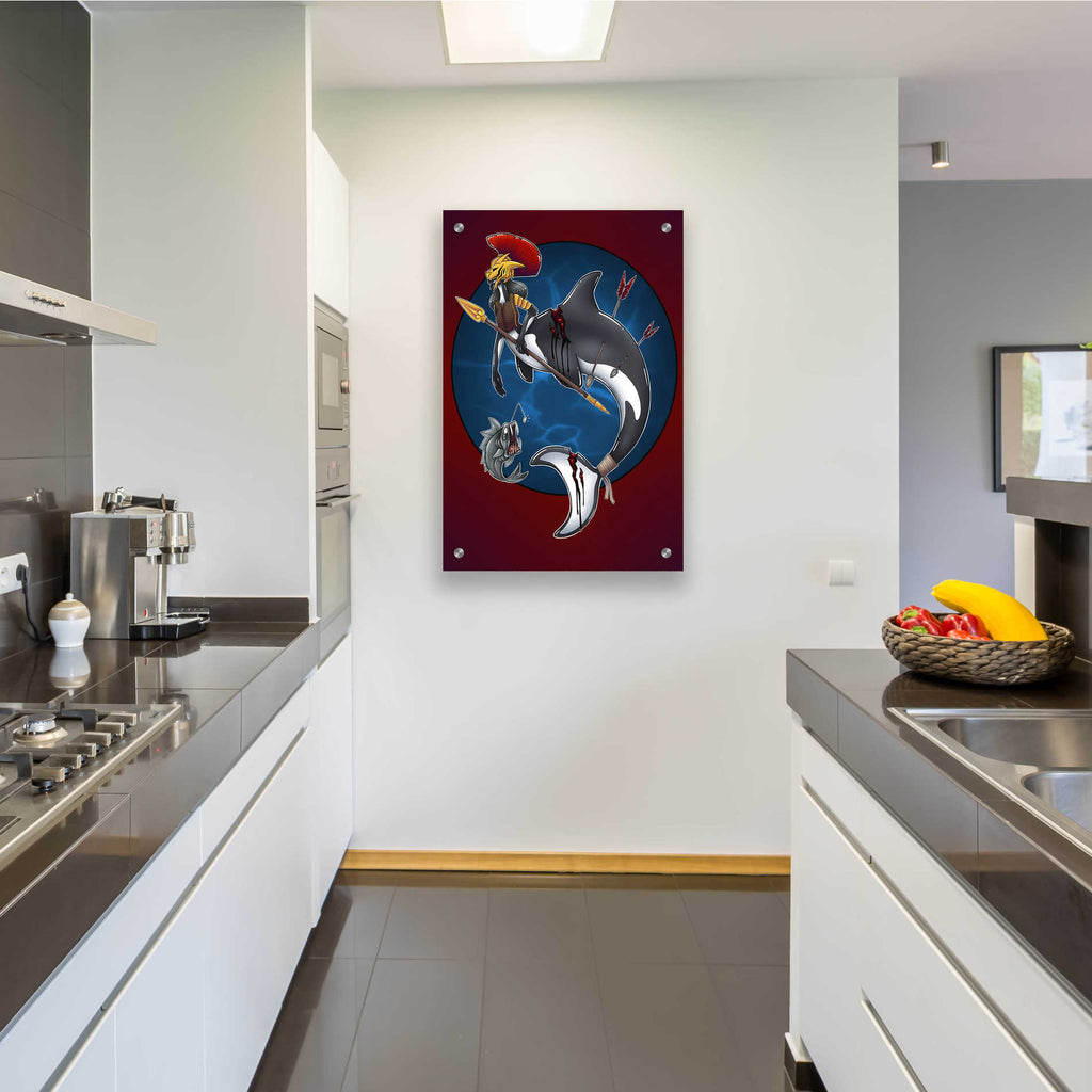 Epic Art 'Warrior Mermaid' by Avery Multer, Acrylic Glass Wall Art,24x36