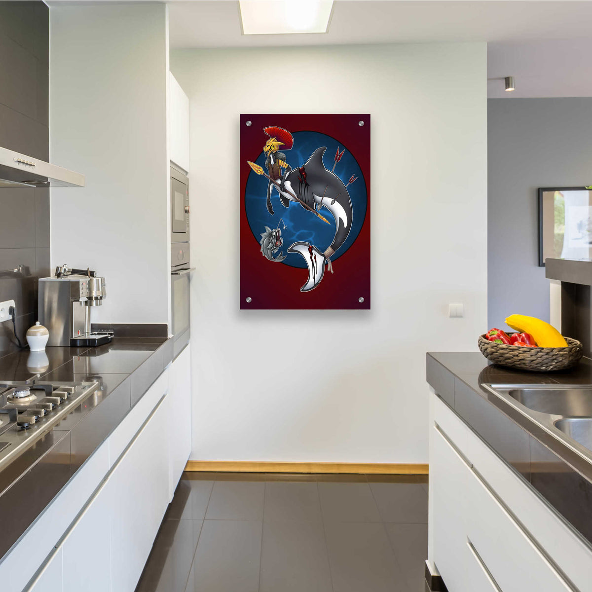 Epic Art 'Warrior Mermaid' by Avery Multer, Acrylic Glass Wall Art,24x36