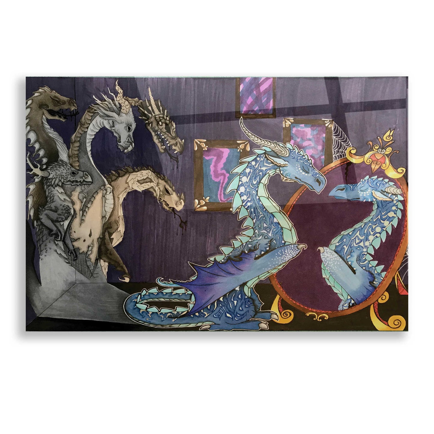 Epic Art 'Dragon in the Mirror' by Avery Multer, Acrylic Glass Wall Art