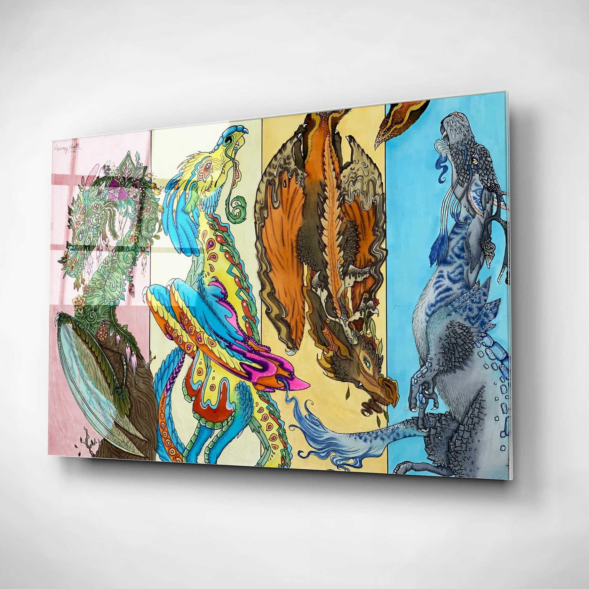 Epic Art 'The Four Seasons' by Avery Multer, Acrylic Glass Wall Art,16x12